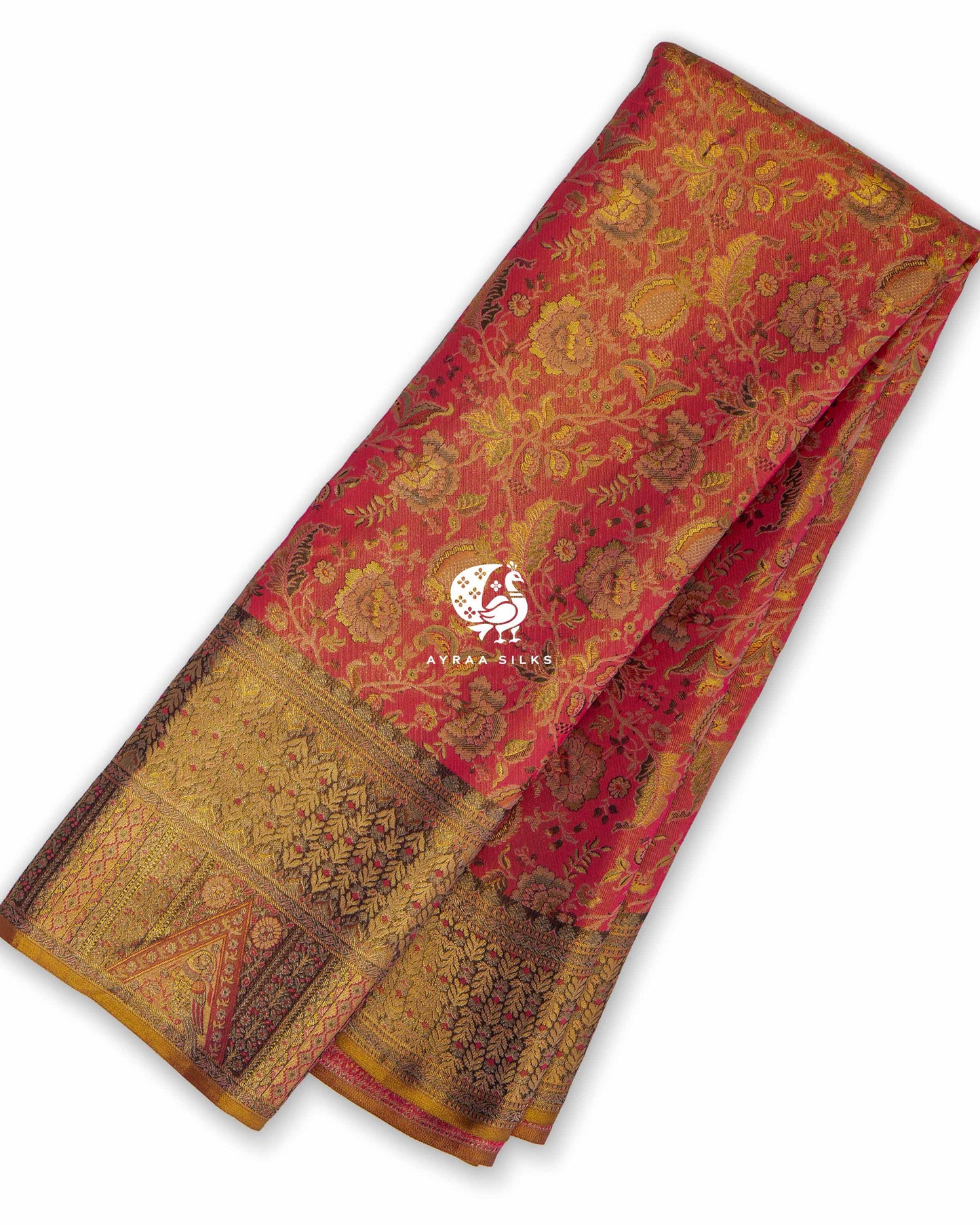 Coral Zari Kanchipuram Saree