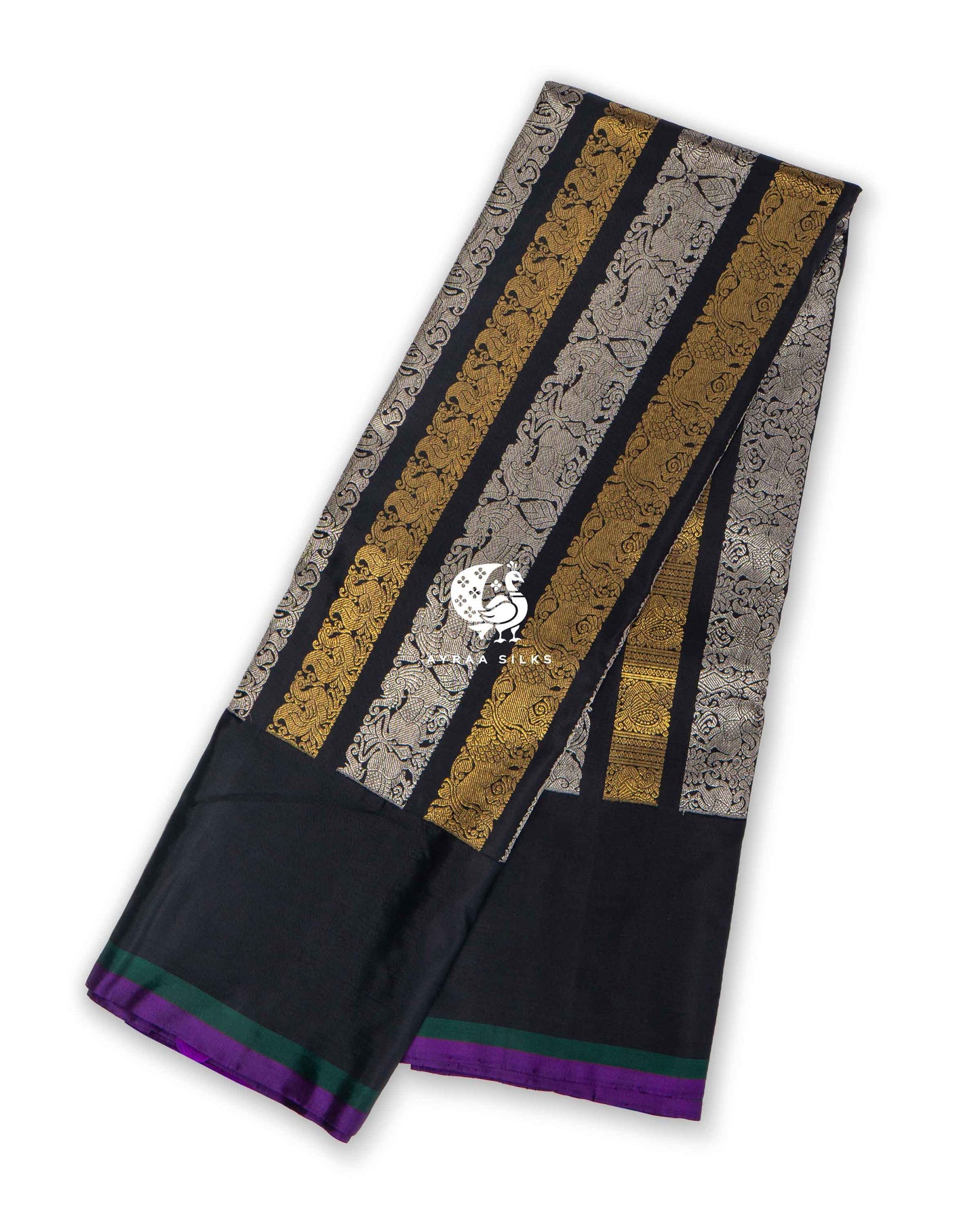 Black Imperial Zari Kanchipuram Saree