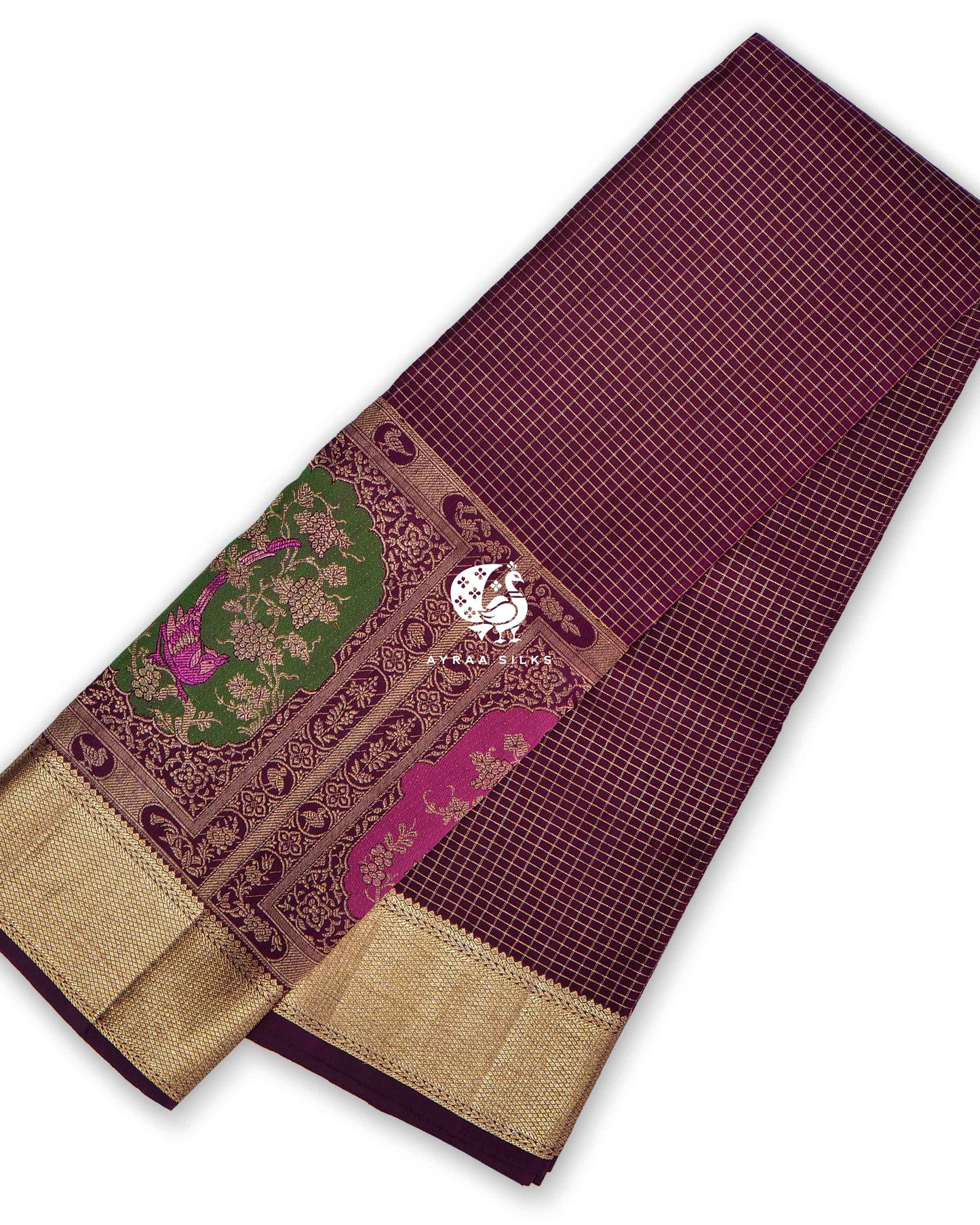 Midnight Plum Navaparampara Kanchipuram Saree