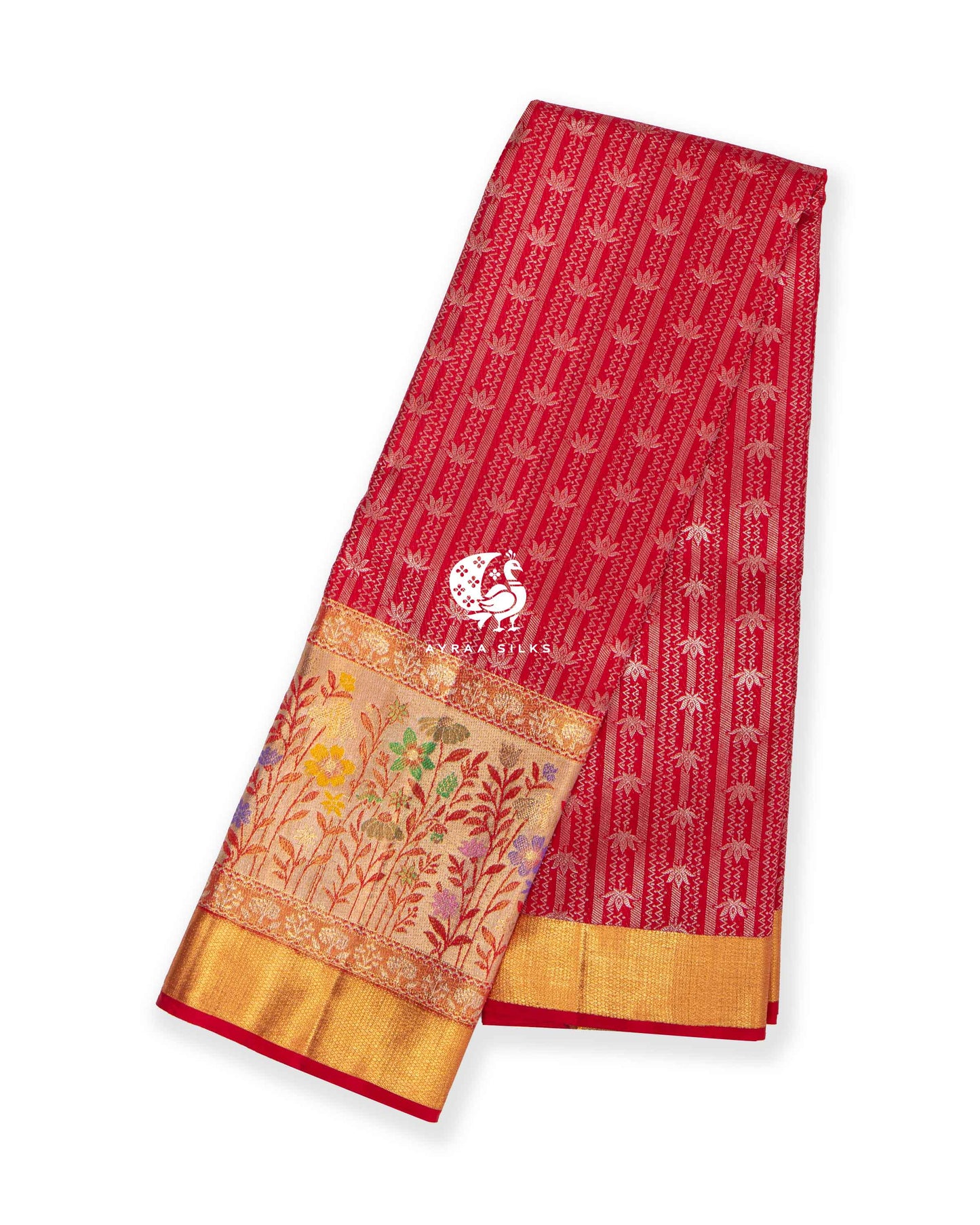 Red Botanica Kanchipuram Saree