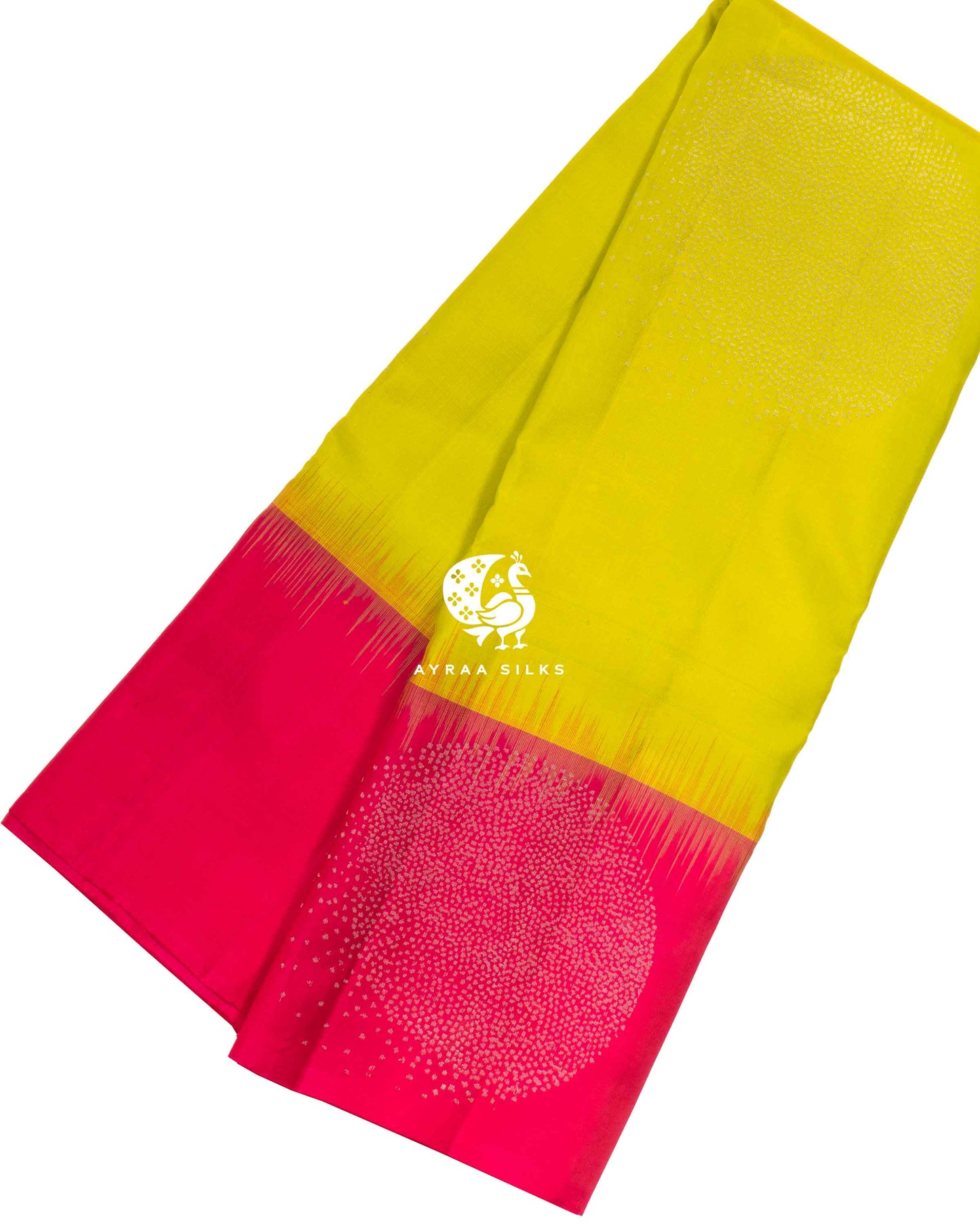 Lime Yellow Chakra Kanchipuram Saree