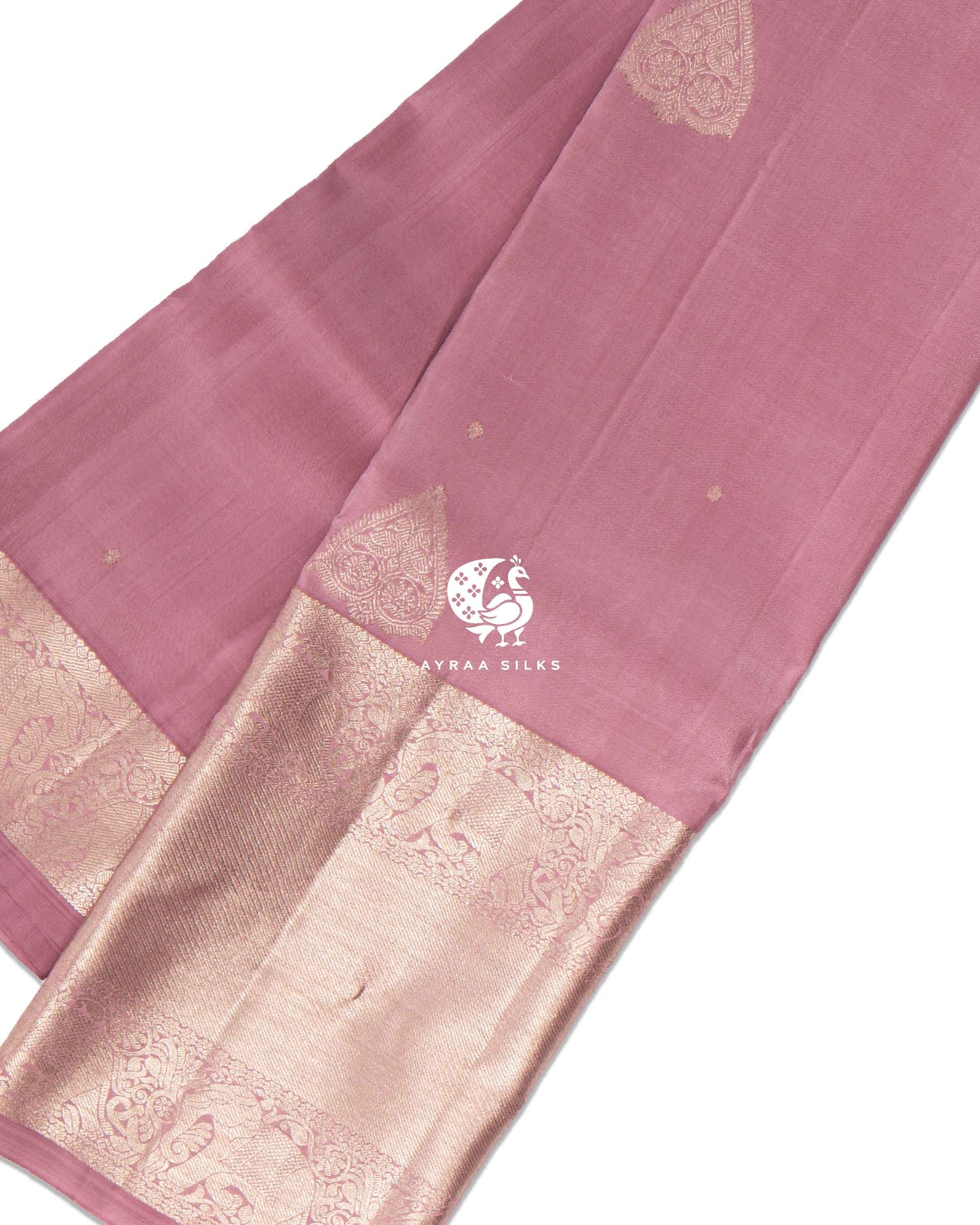 Pastel Rose Thilagam Kanchipuram Saree