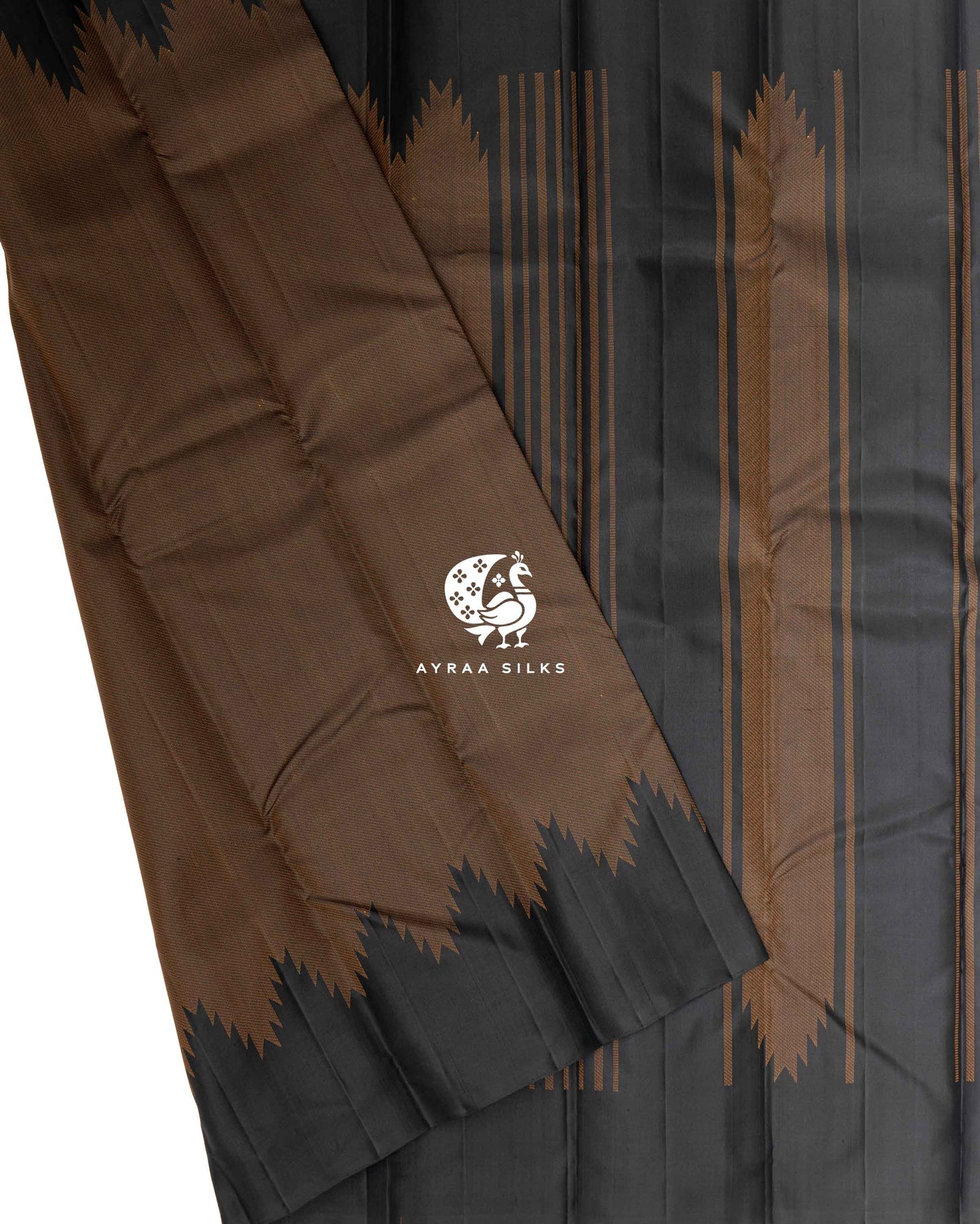 Ebony Temple Kanchipuram Saree