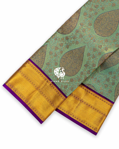 Mint Manga Kanchipuram Silk Saree
