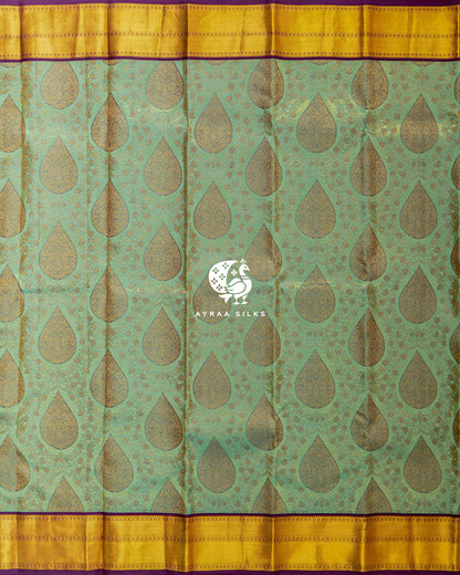 Mint Manga Kanchipuram Silk Saree