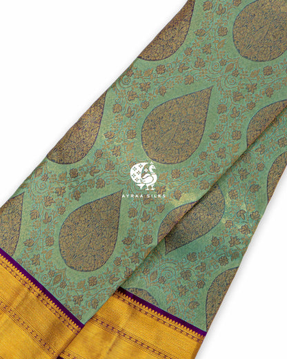 Mint Manga Kanchipuram Silk Saree