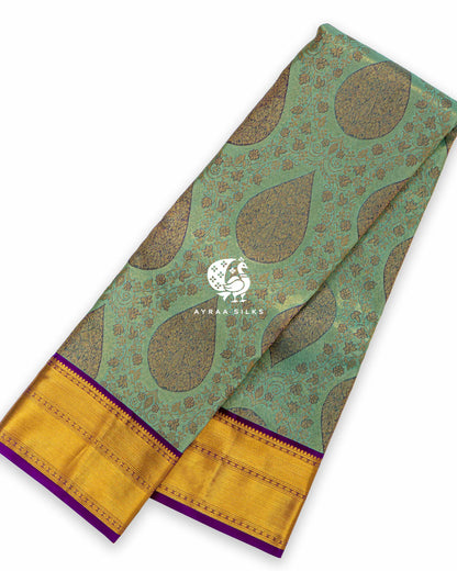 Mint Manga Kanchipuram Silk Saree