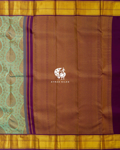 Mint Manga Kanchipuram Silk Saree