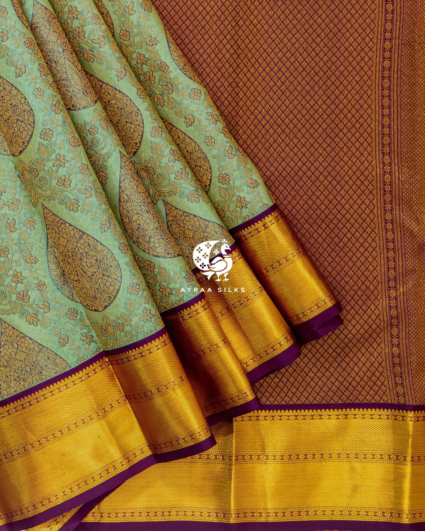 Mint Manga Kanchipuram Saree