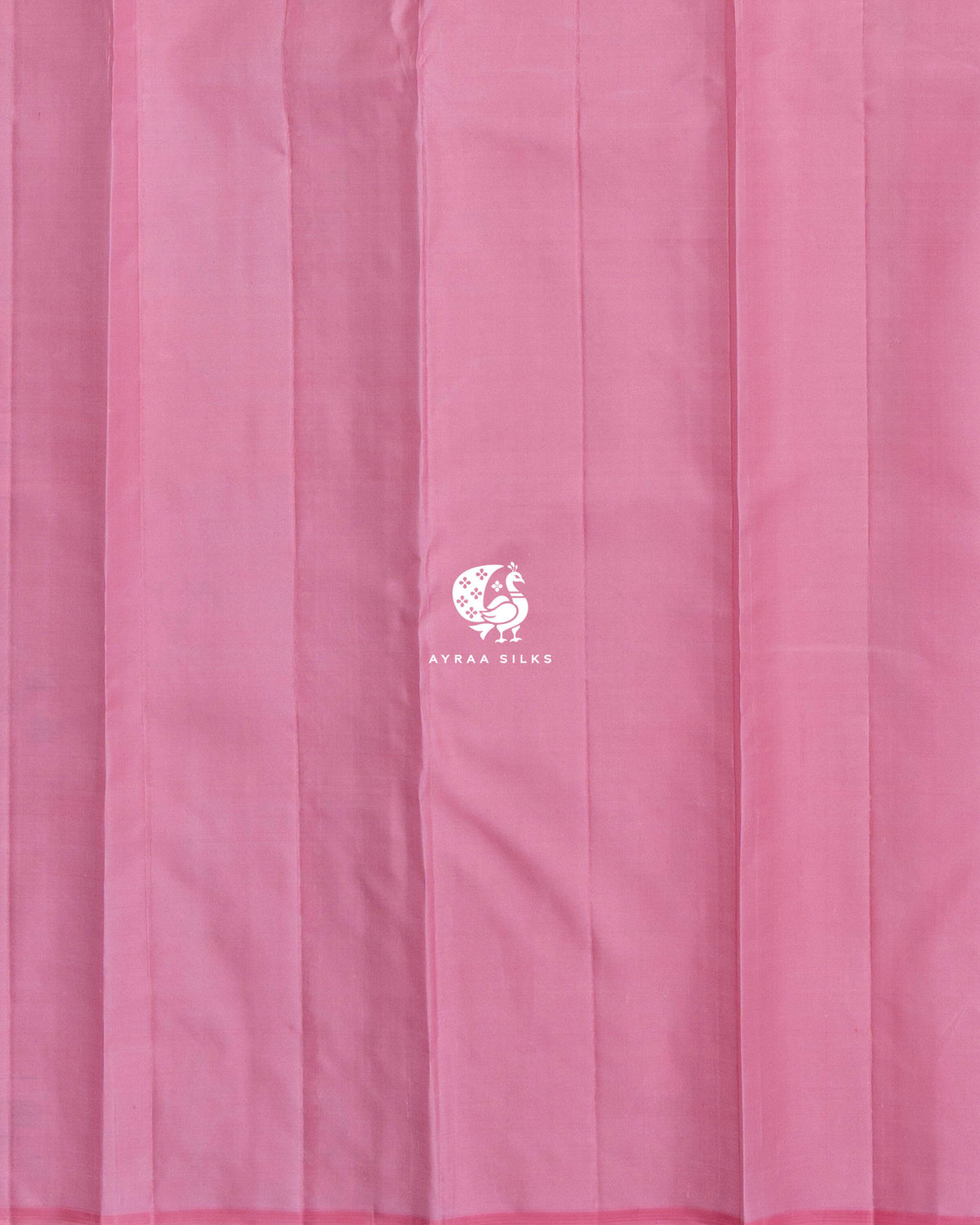 Close view of the running blouse in plain baby pink pure Kanchipuram silk