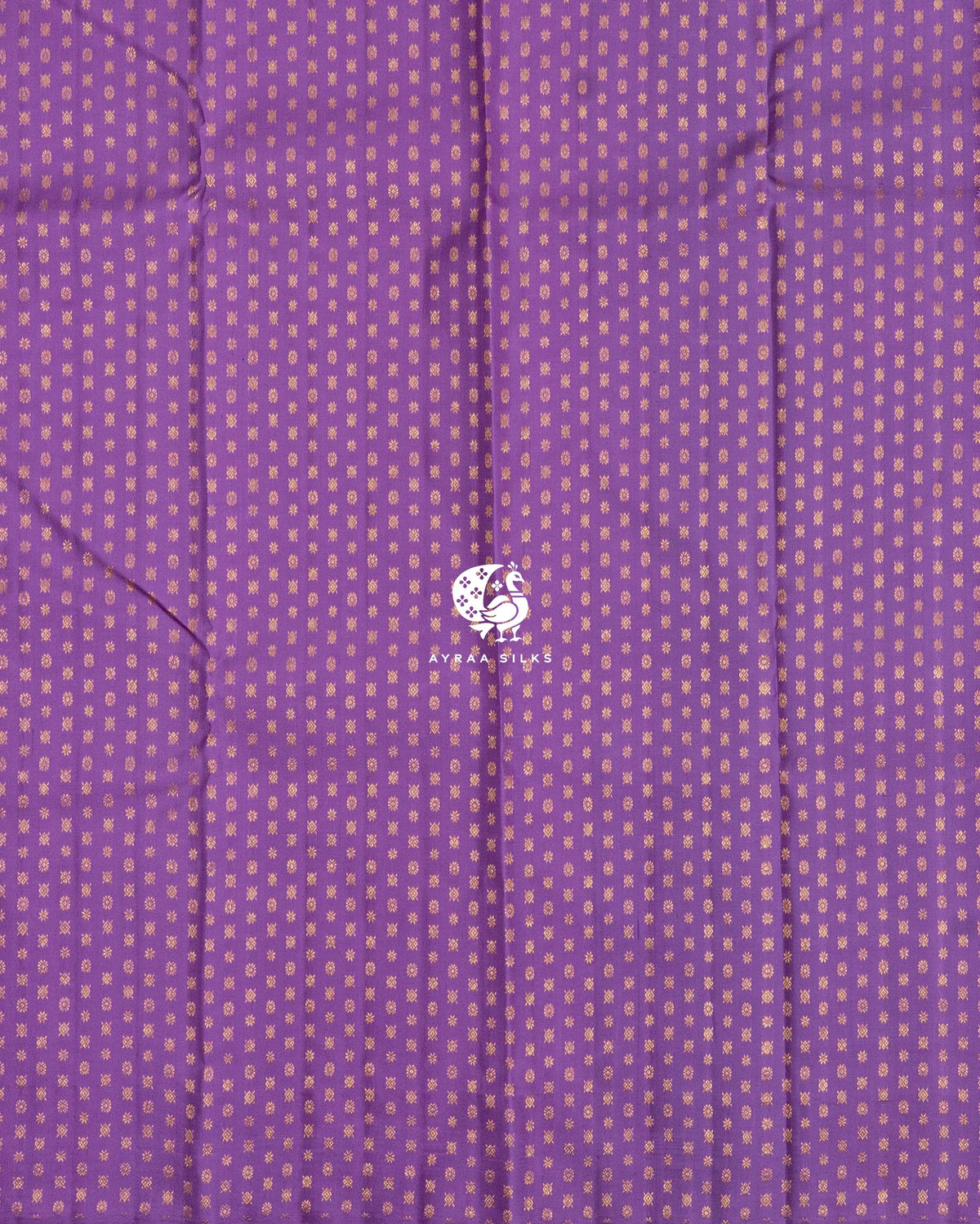 Close view of the running blouse in lavender pure Kanchipuram silk with small zari buttas