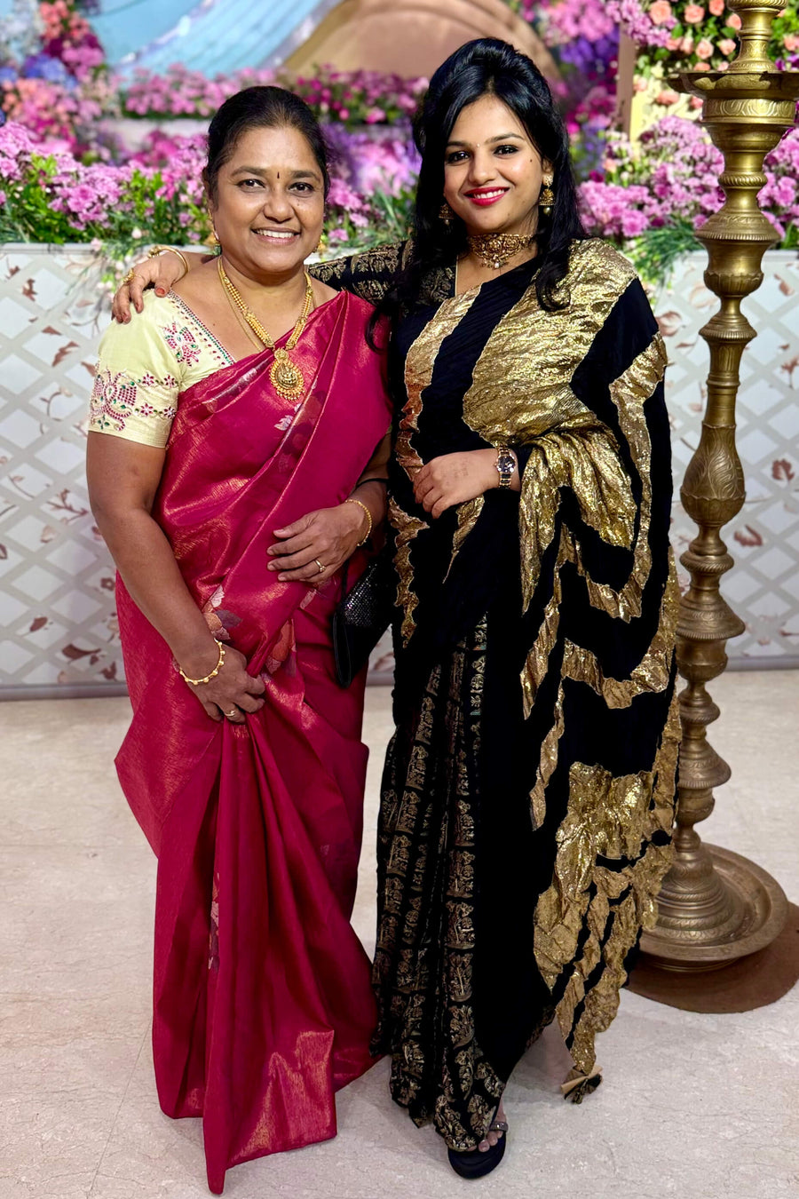 Woman wearing an Ayraa Silks saree