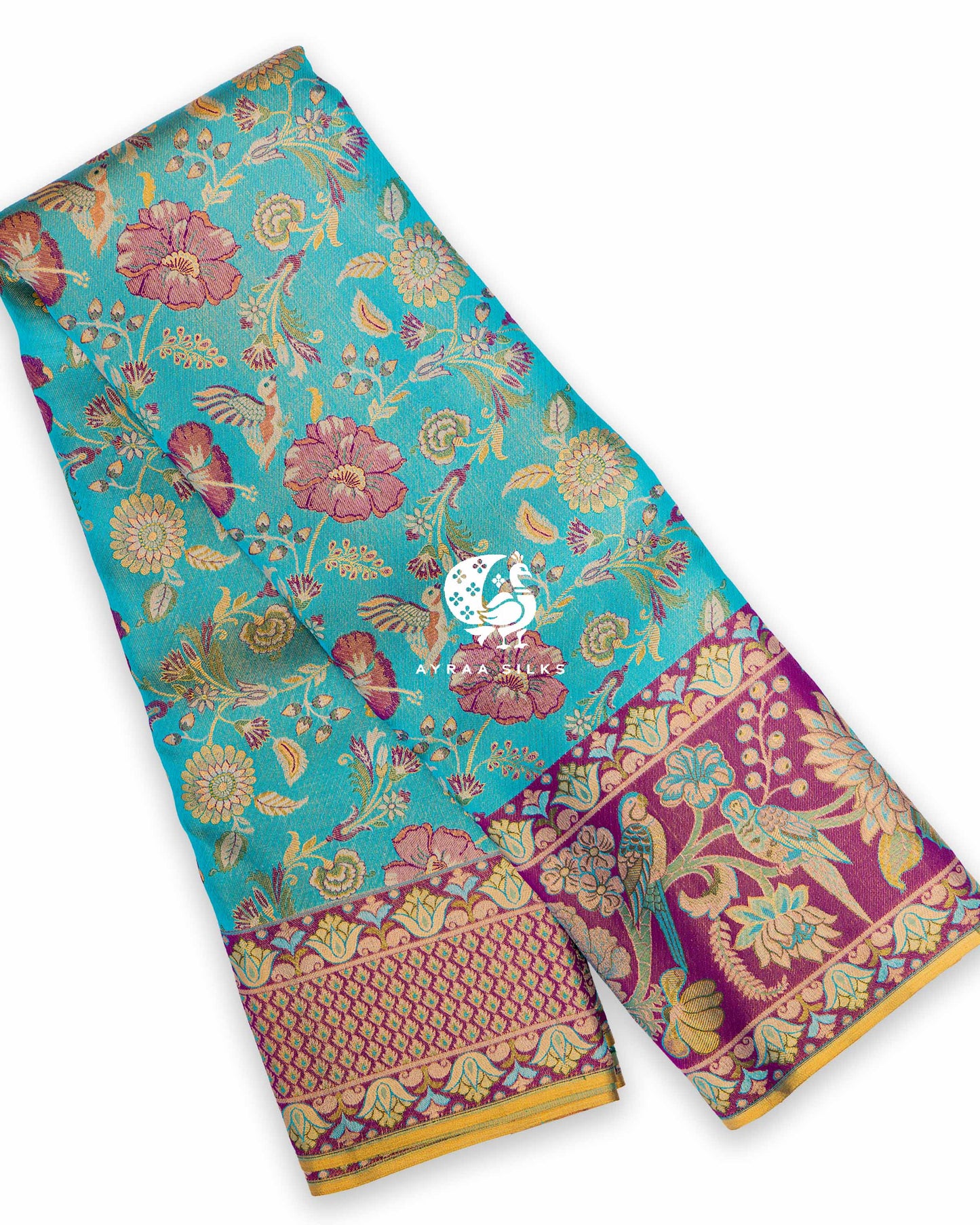 Aqua Blue Heritage Kanchipuram Saree