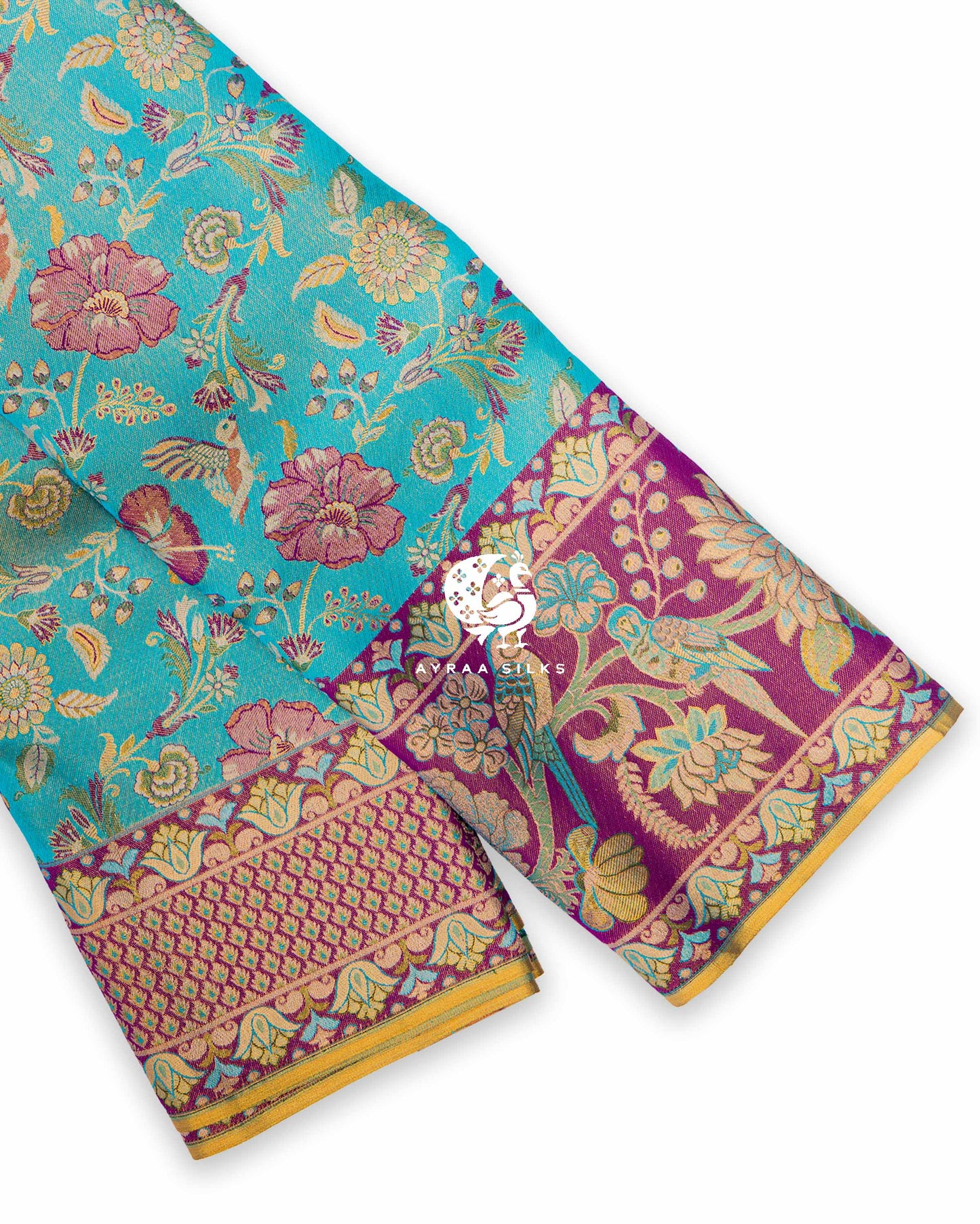 Aqua Blue Heritage Kanchipuram Saree