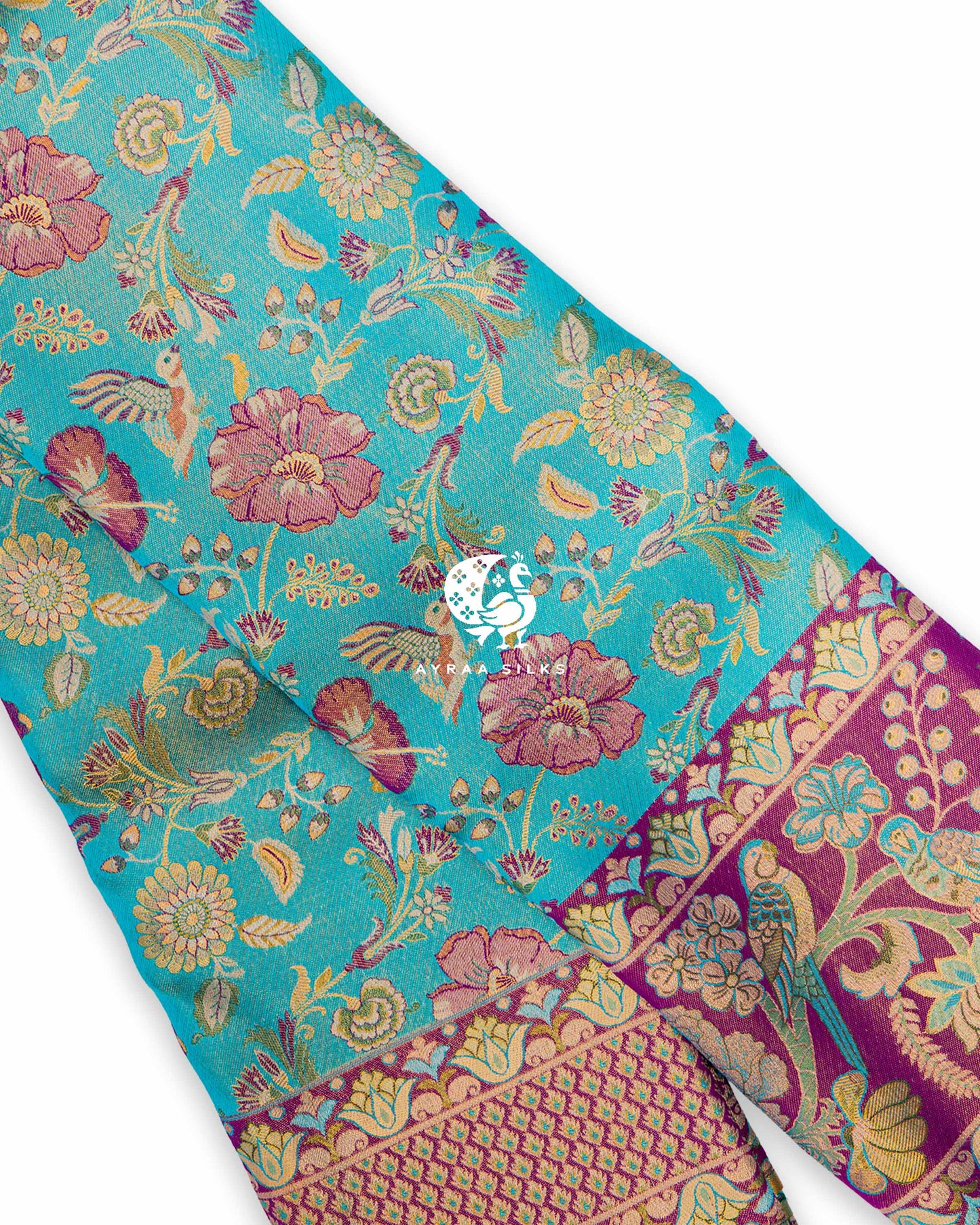 Aqua Blue Heritage Kanchipuram Saree