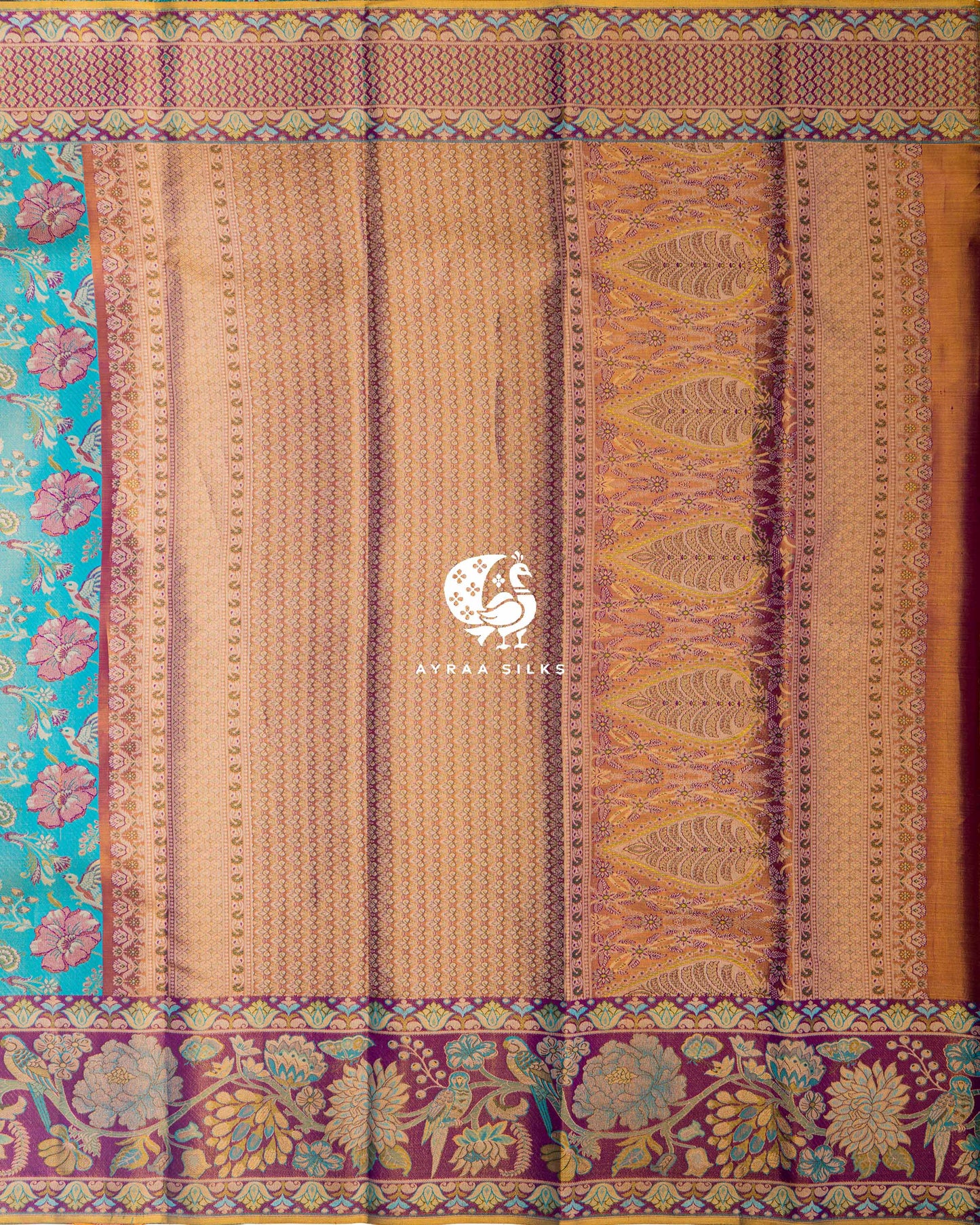 Aqua Blue Heritage Kanchipuram Saree