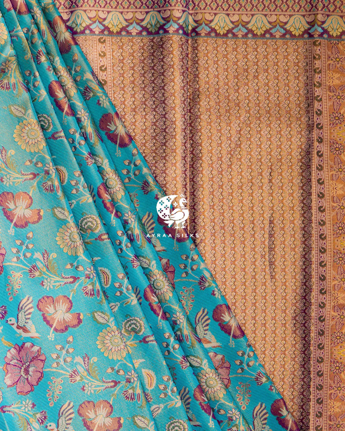 Aqua Blue Heritage Kanchipuram Saree