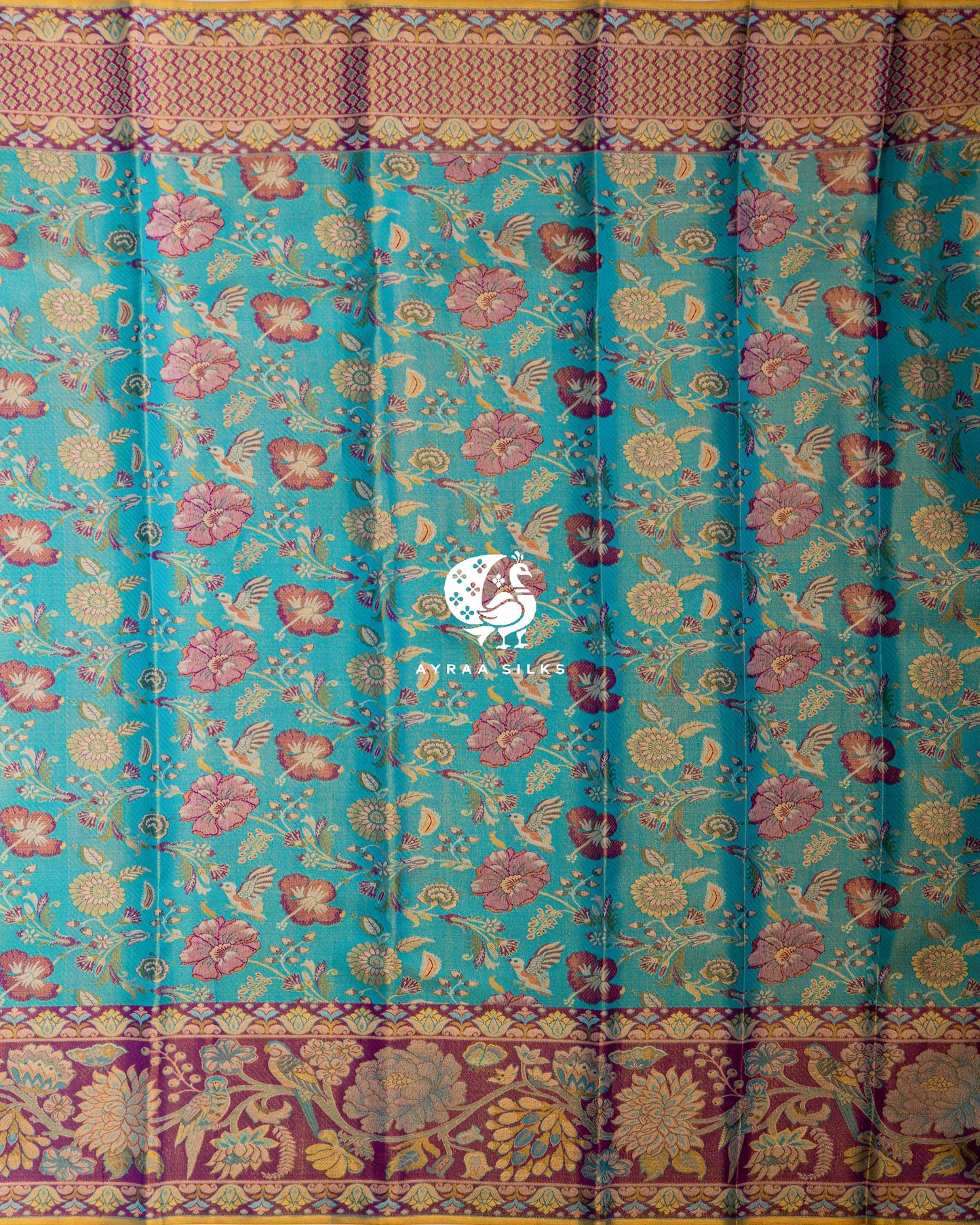 Aqua Blue Heritage Kanchipuram Saree