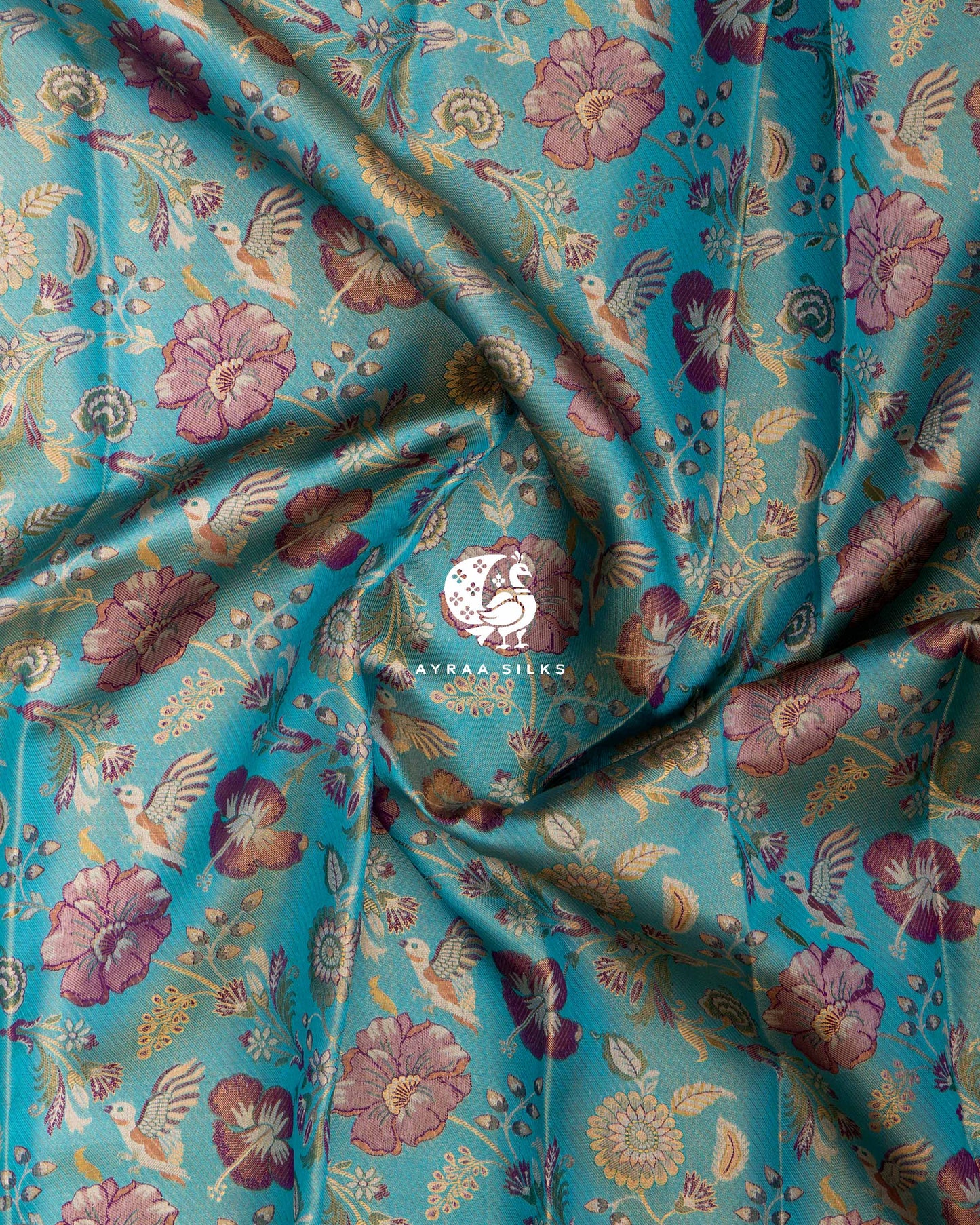 Aqua Blue Heritage Kanchipuram Saree