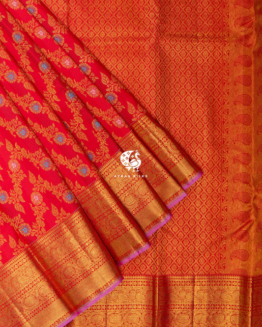 Red Malli Kanchipuram Saree