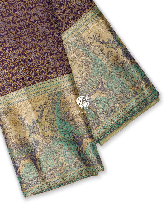 Navy Vanam Kanchipuram Saree