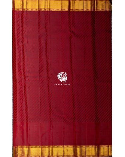 Rust Gaja Simha Kanchipuram Silk Saree
