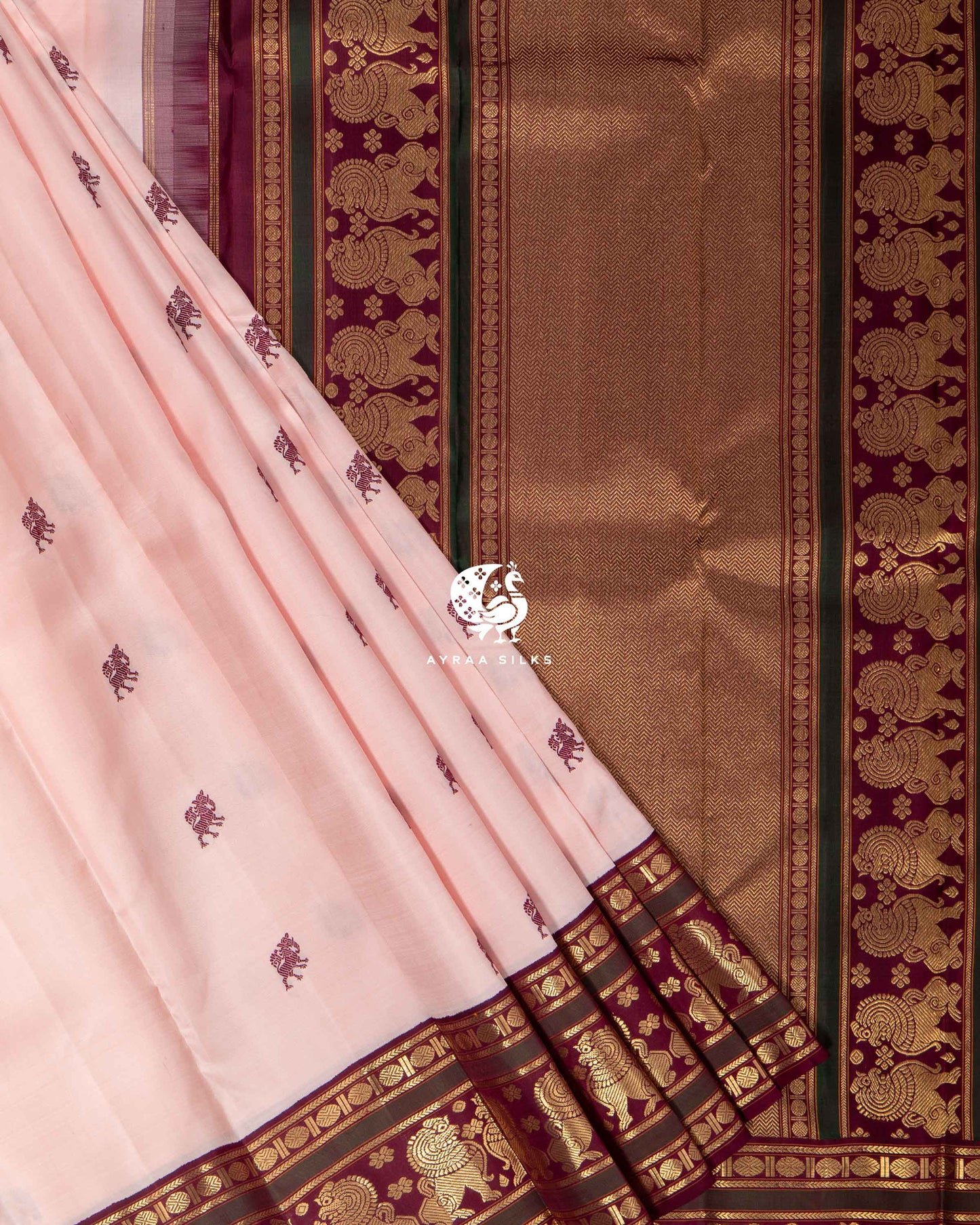 Blush Yazhi Kanchipuram Saree