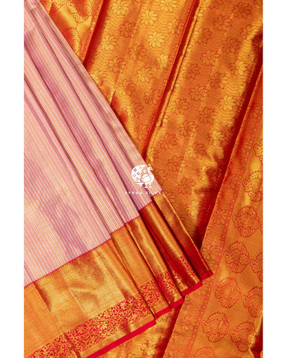 Rose Mist Zari Kanchipuram Silk Saree