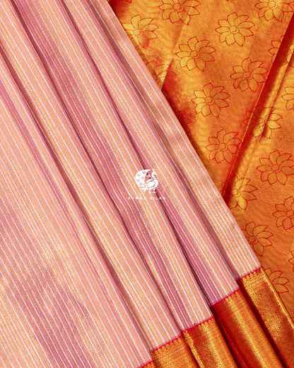 Rose Mist Zari Kanchipuram Silk Saree