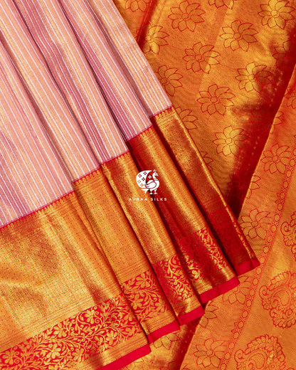 Rose Mist Zari Kanchipuram Silk Saree