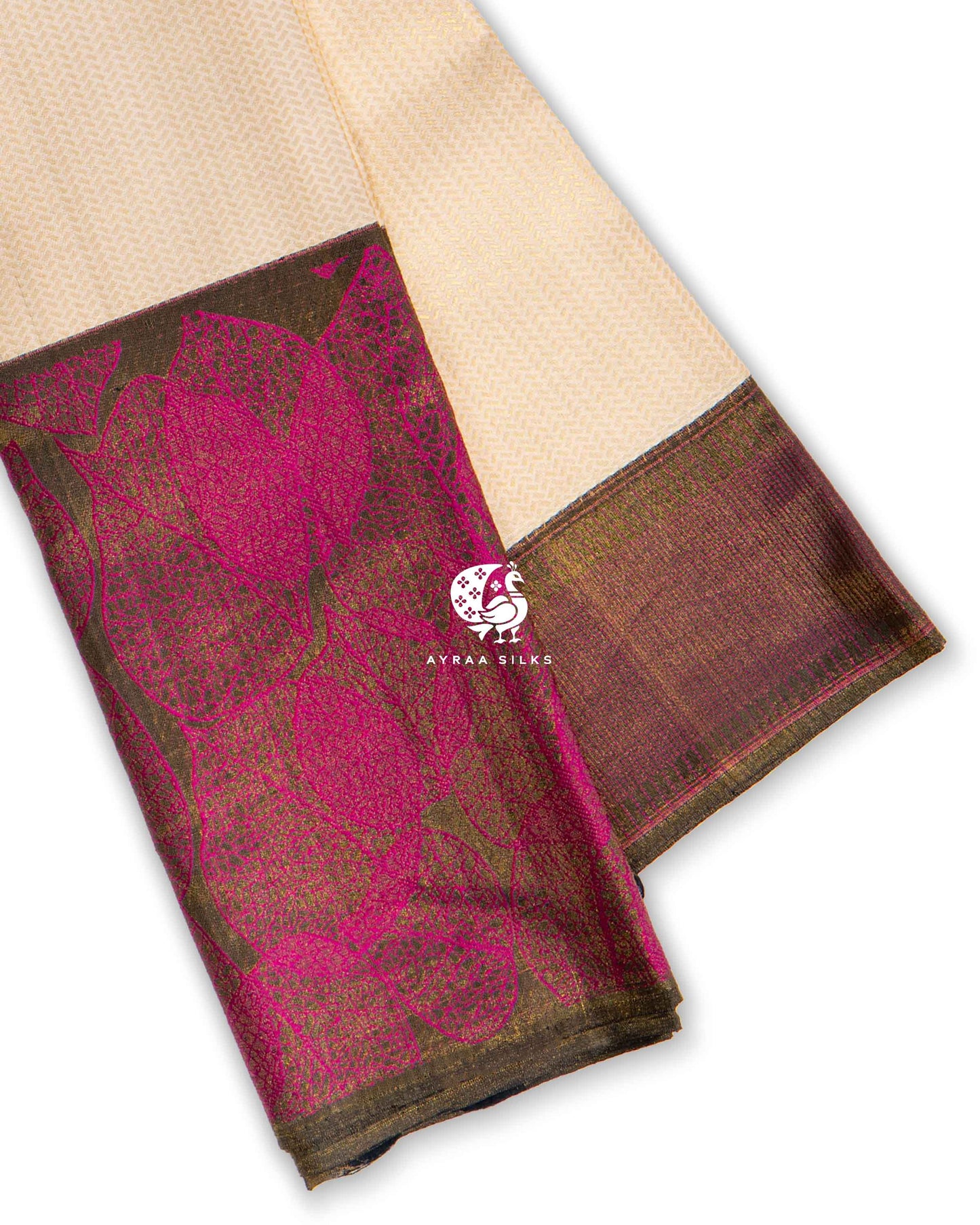 Ivory Abstract Kanchipuram Saree