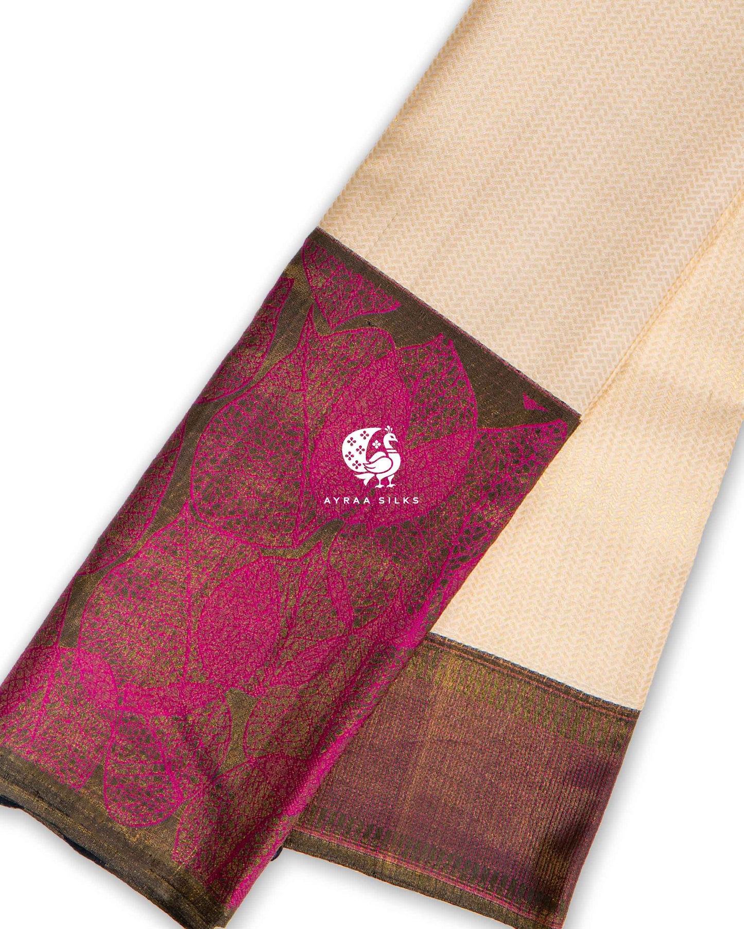 Ivory Abstract Kanchipuram Saree