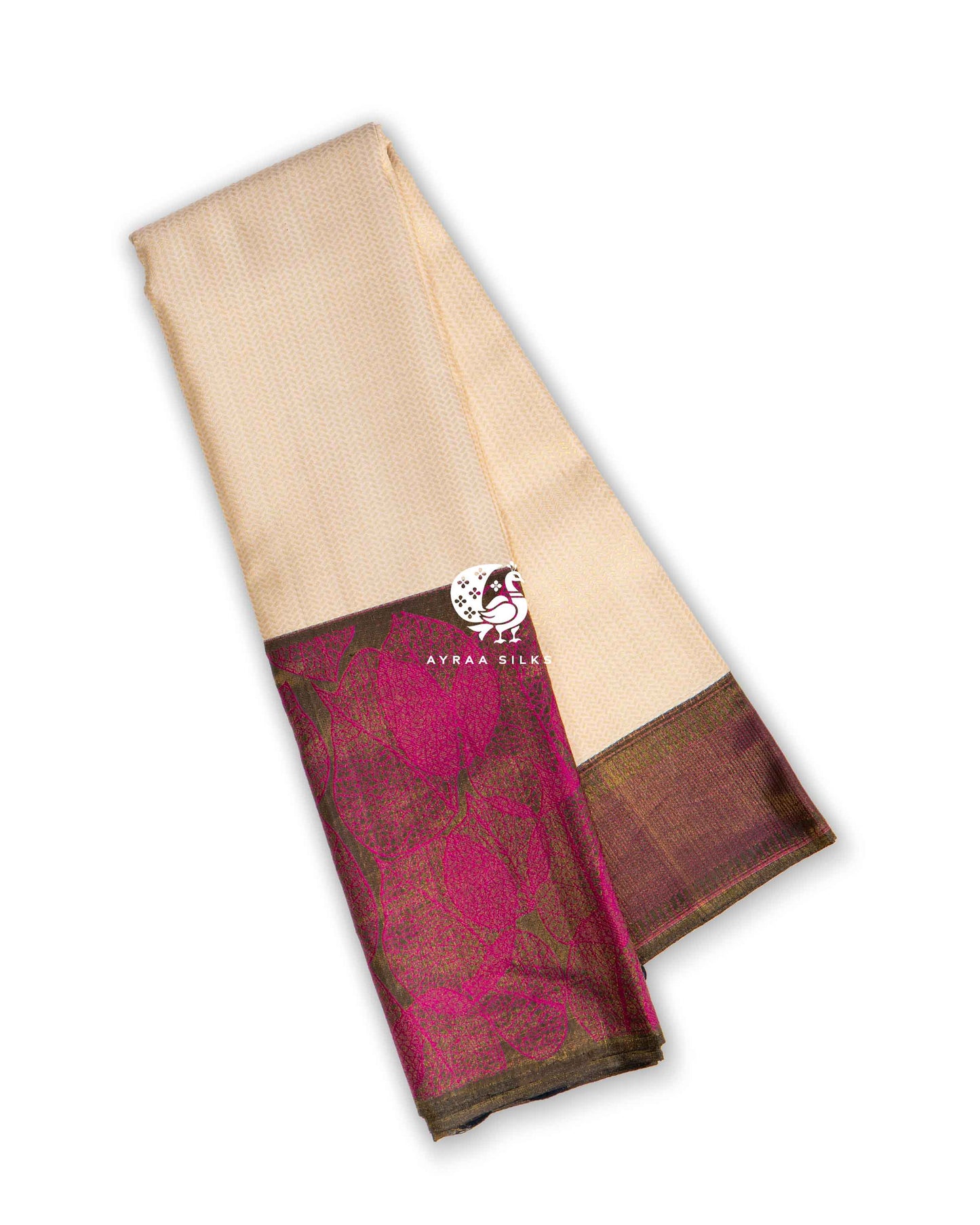 Ivory Abstract Kanchipuram Saree