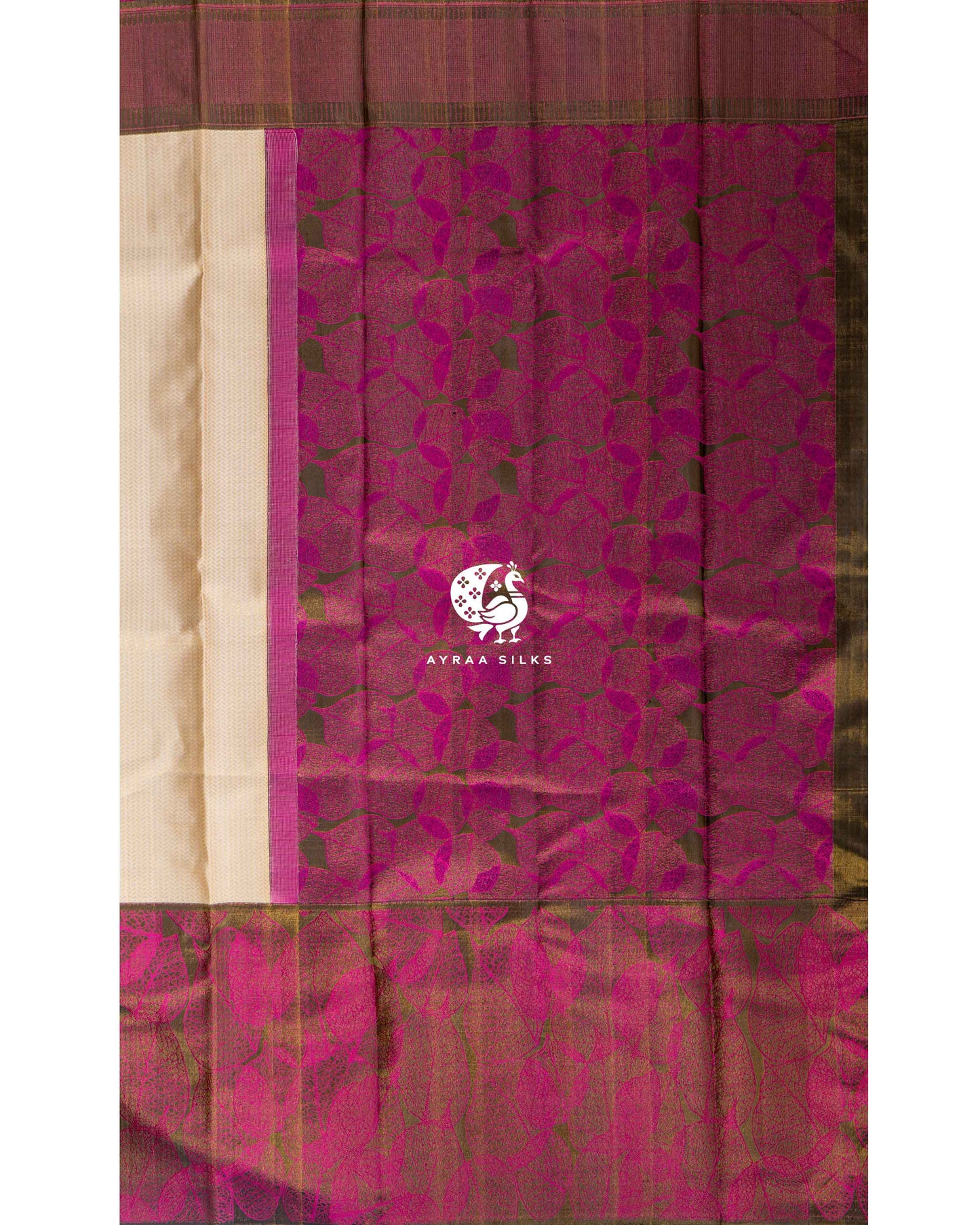 Ivory Abstract Kanchipuram Saree