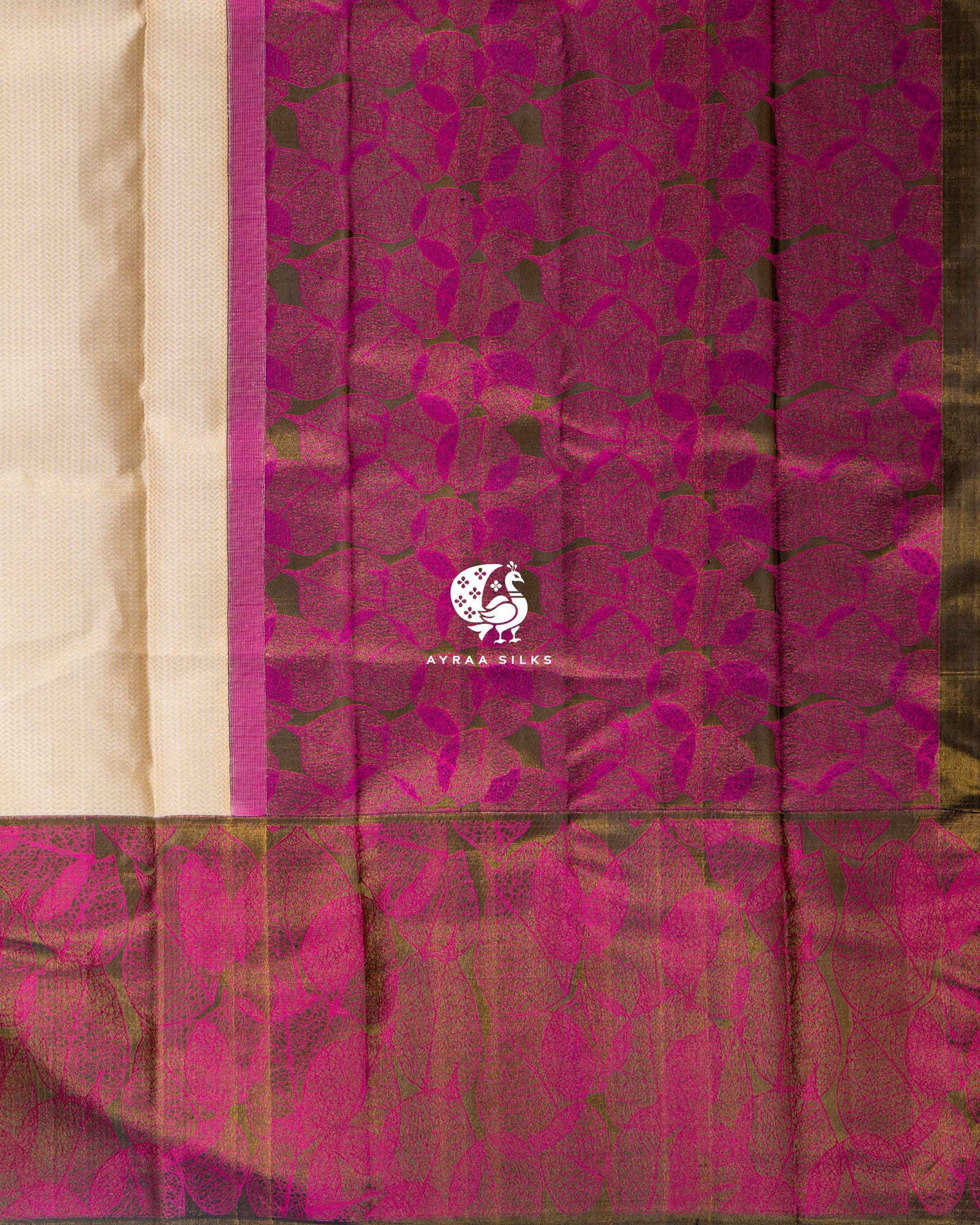 Ivory Abstract Kanchipuram Saree