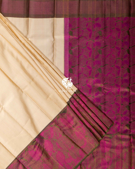Ivory Abstract Kanchipuram Saree