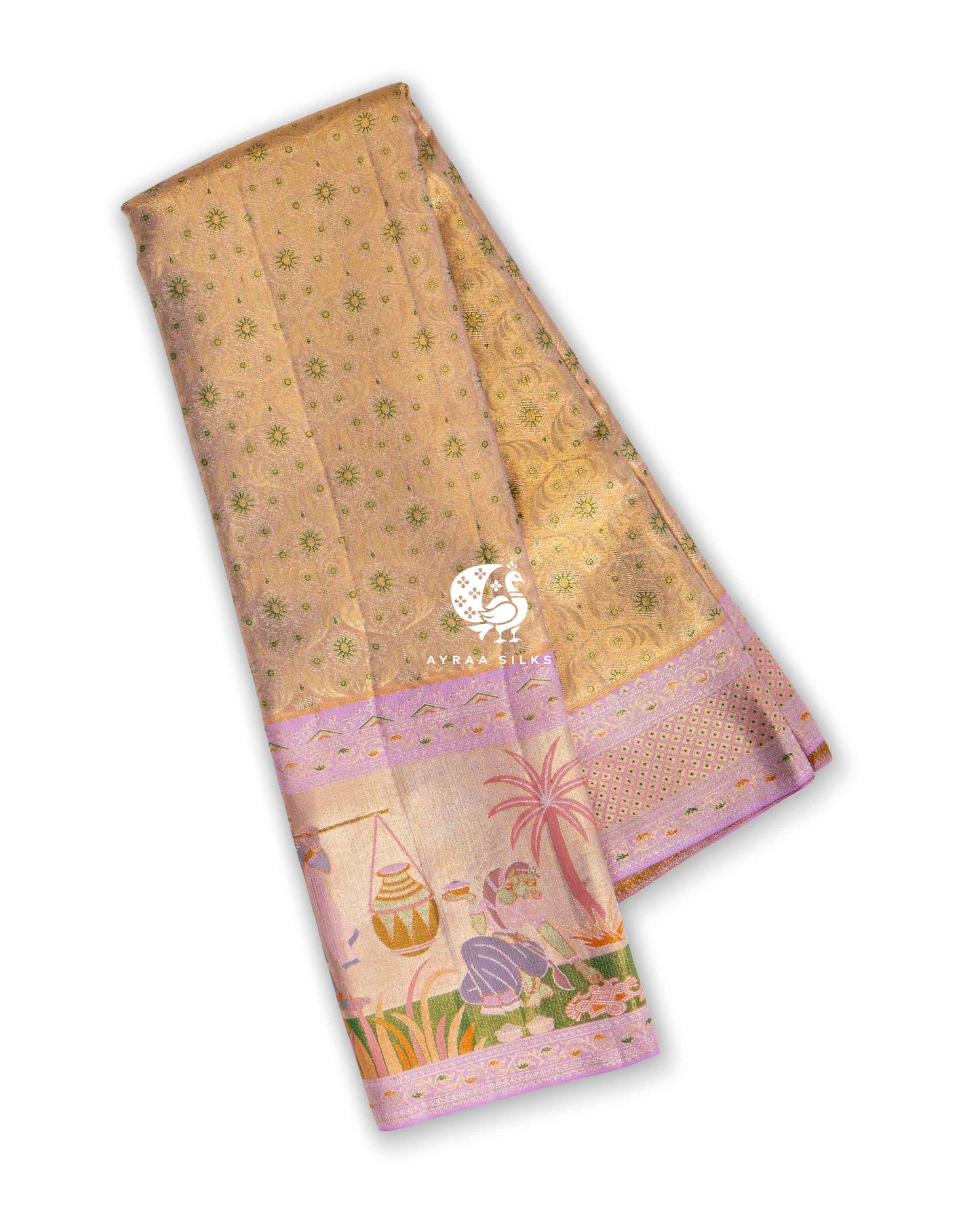Pastel Narrative Kanchipuram Saree