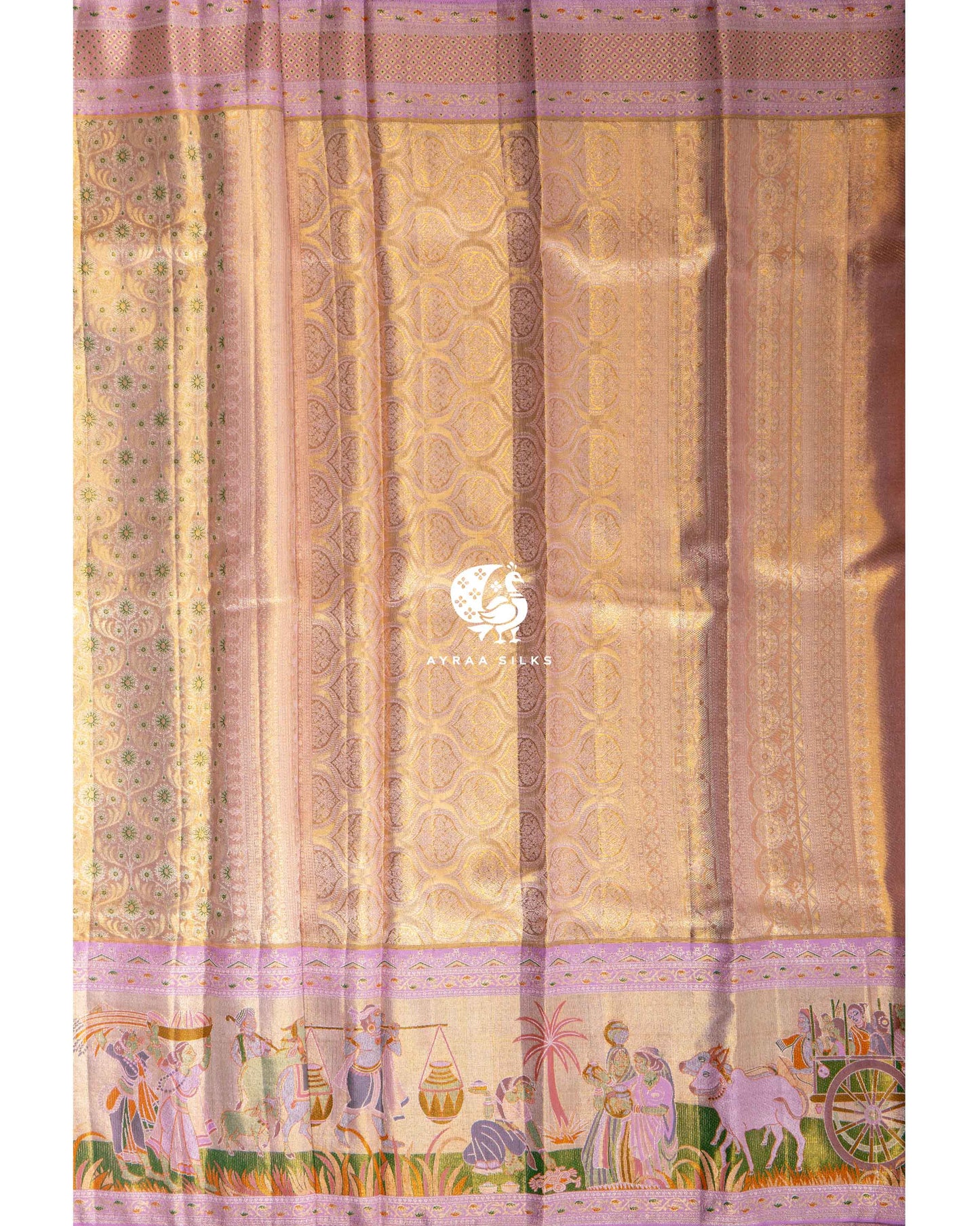Pastel Narrative Kanchipuram Saree