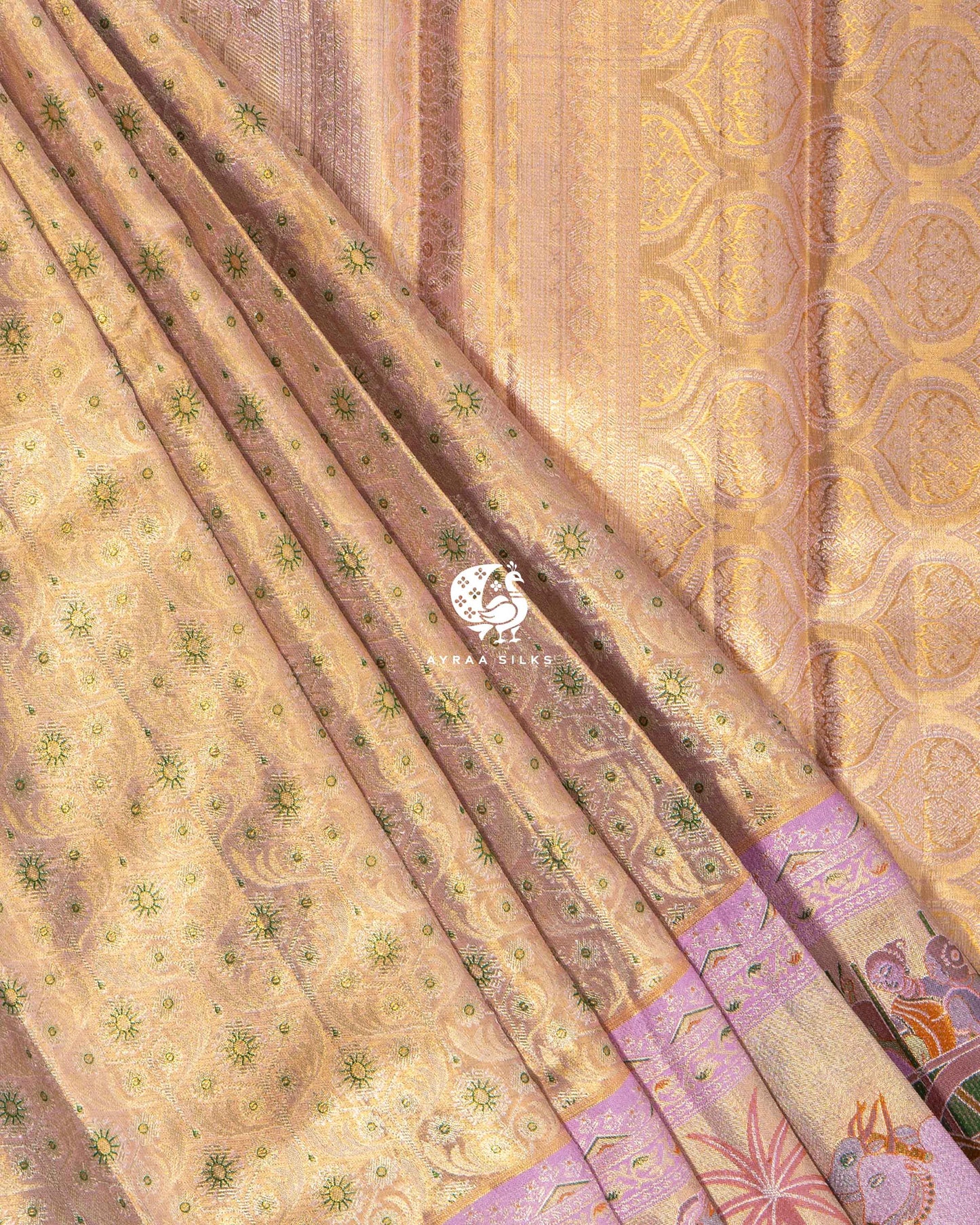 Pastel Narrative Kanchipuram Saree