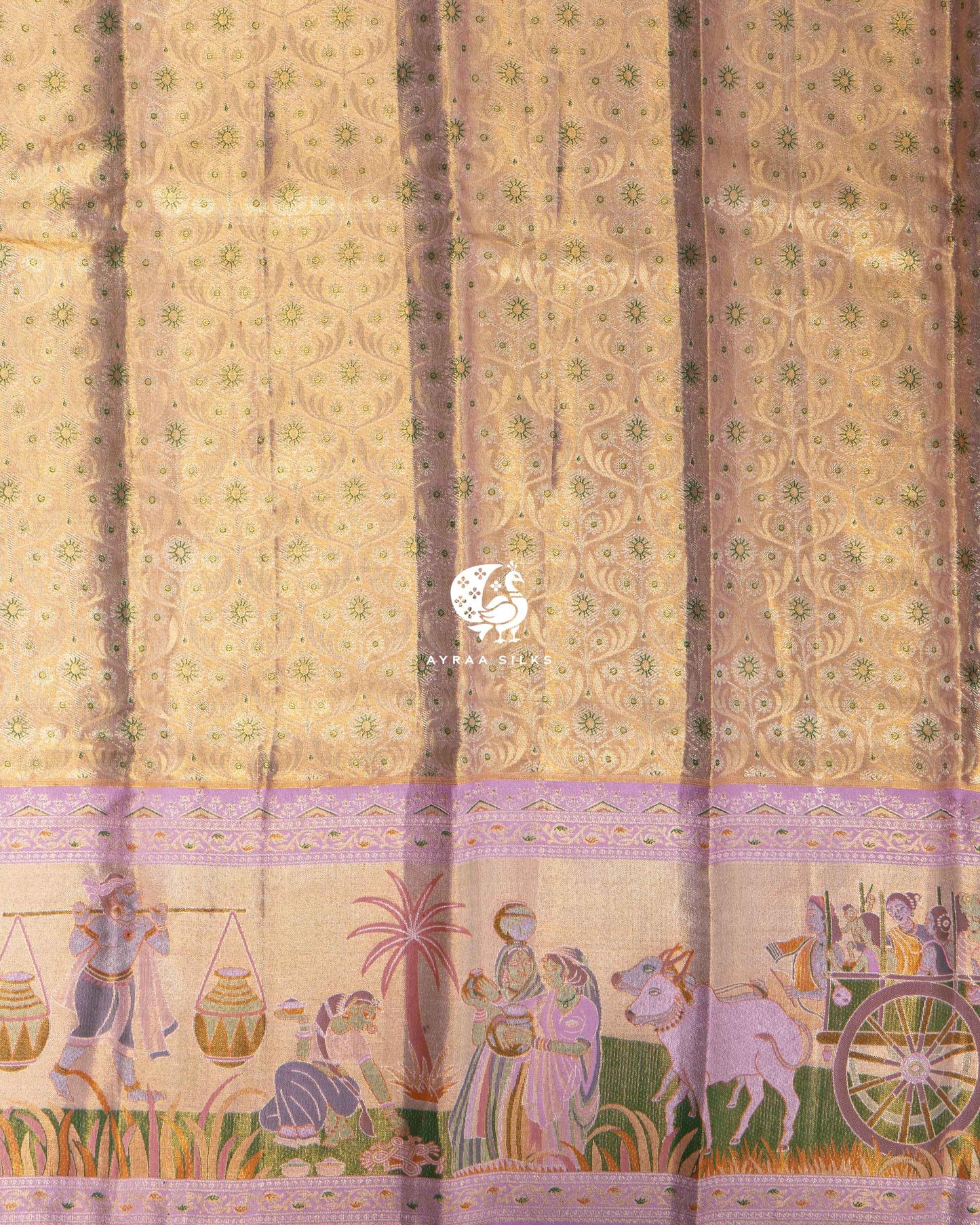 Pastel Narrative Kanchipuram Saree