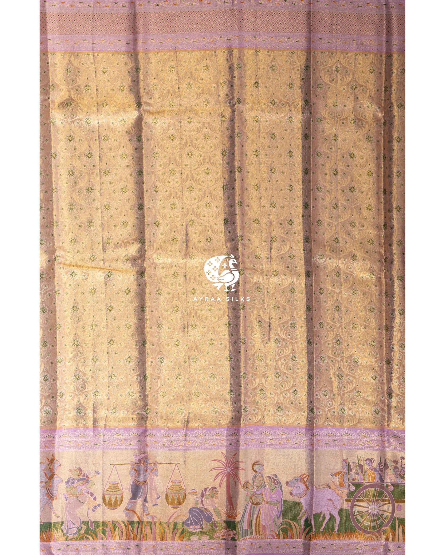 Pastel Narrative Kanchipuram Saree