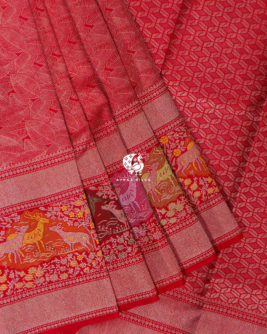 Deep Red Aranya Kanchipuram Saree