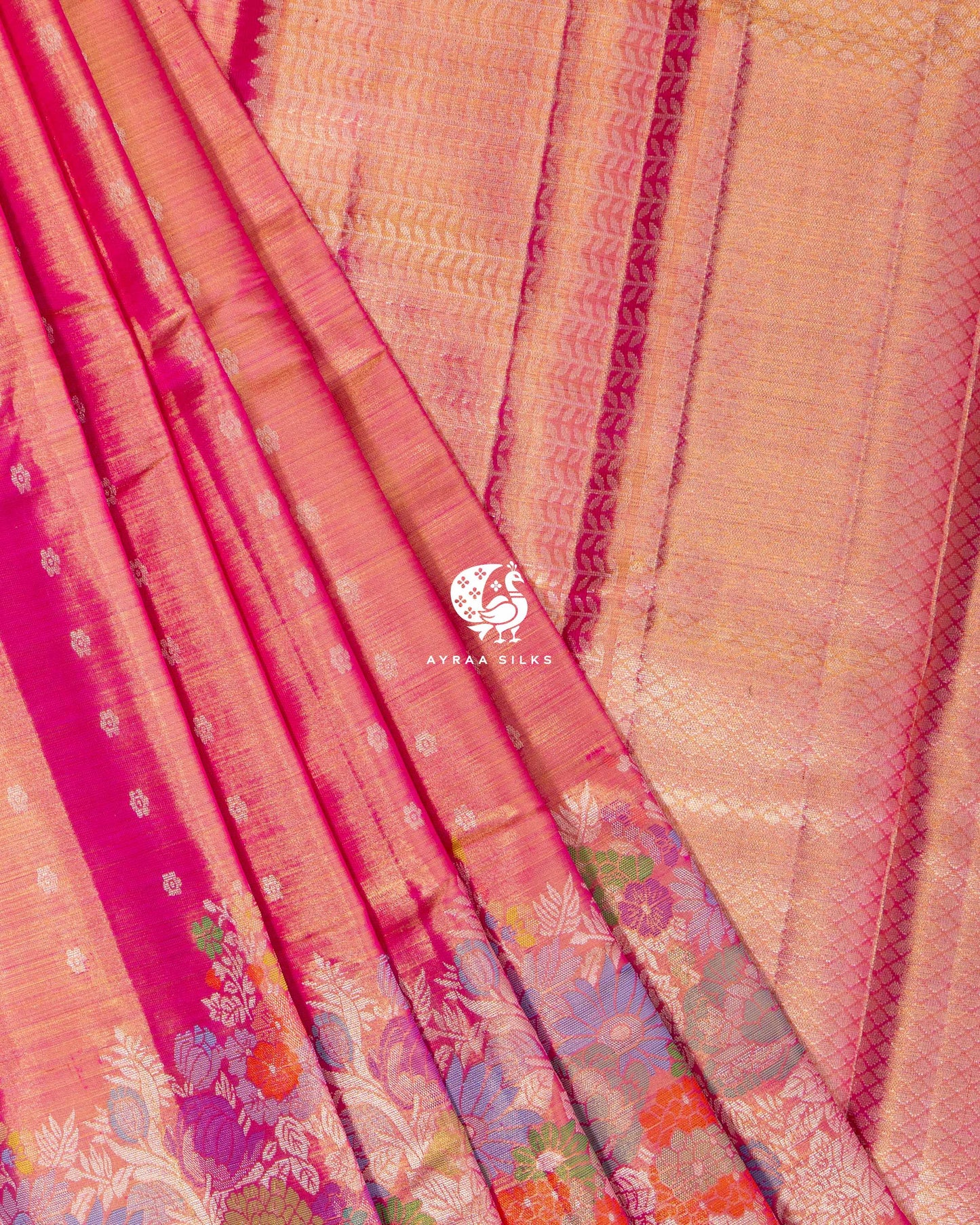 Pink Meenakari Kanchipuram Saree