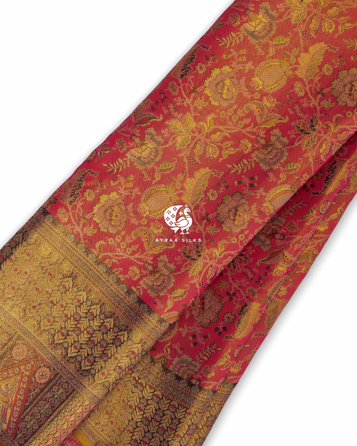 Coral Zari Kanchipuram Saree