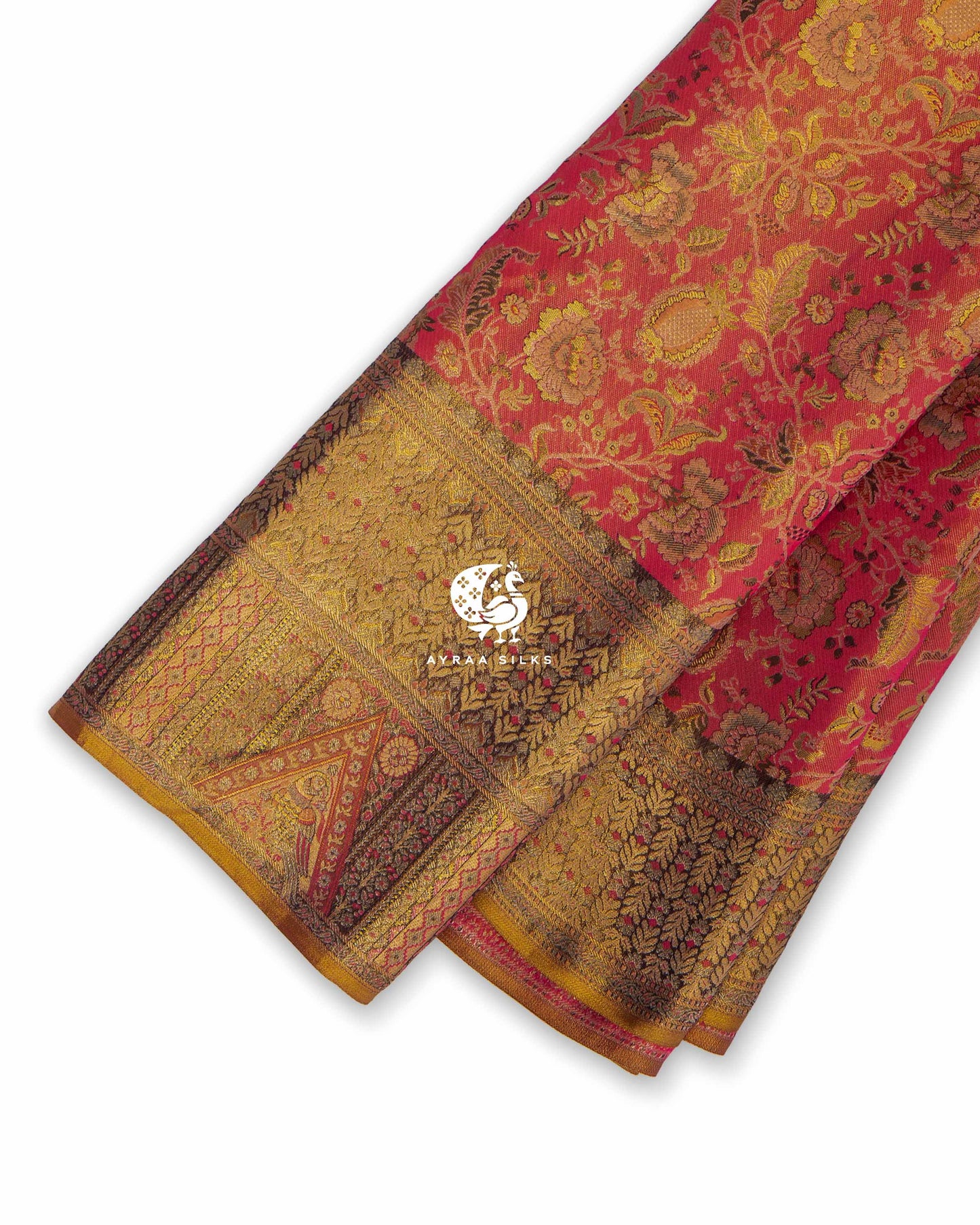 Coral Zari Kanchipuram Saree