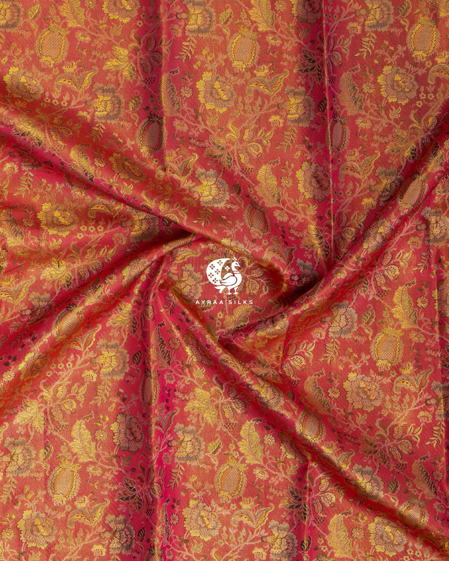 Coral Zari Kanchipuram Saree