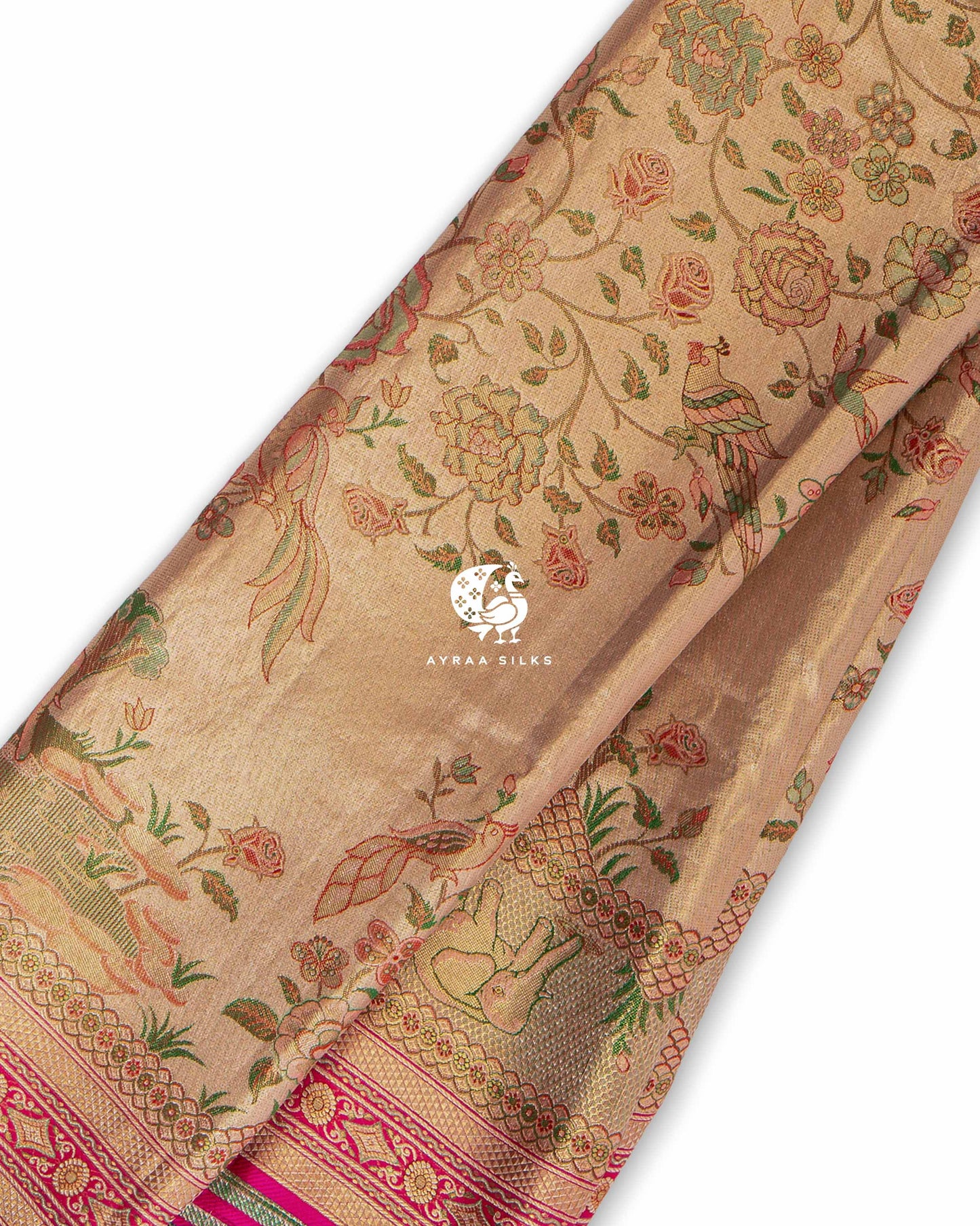 Gold Pictorial Kanchipuram Saree