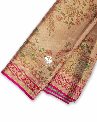 Gold Pictorial Kanchipuram Silk Saree