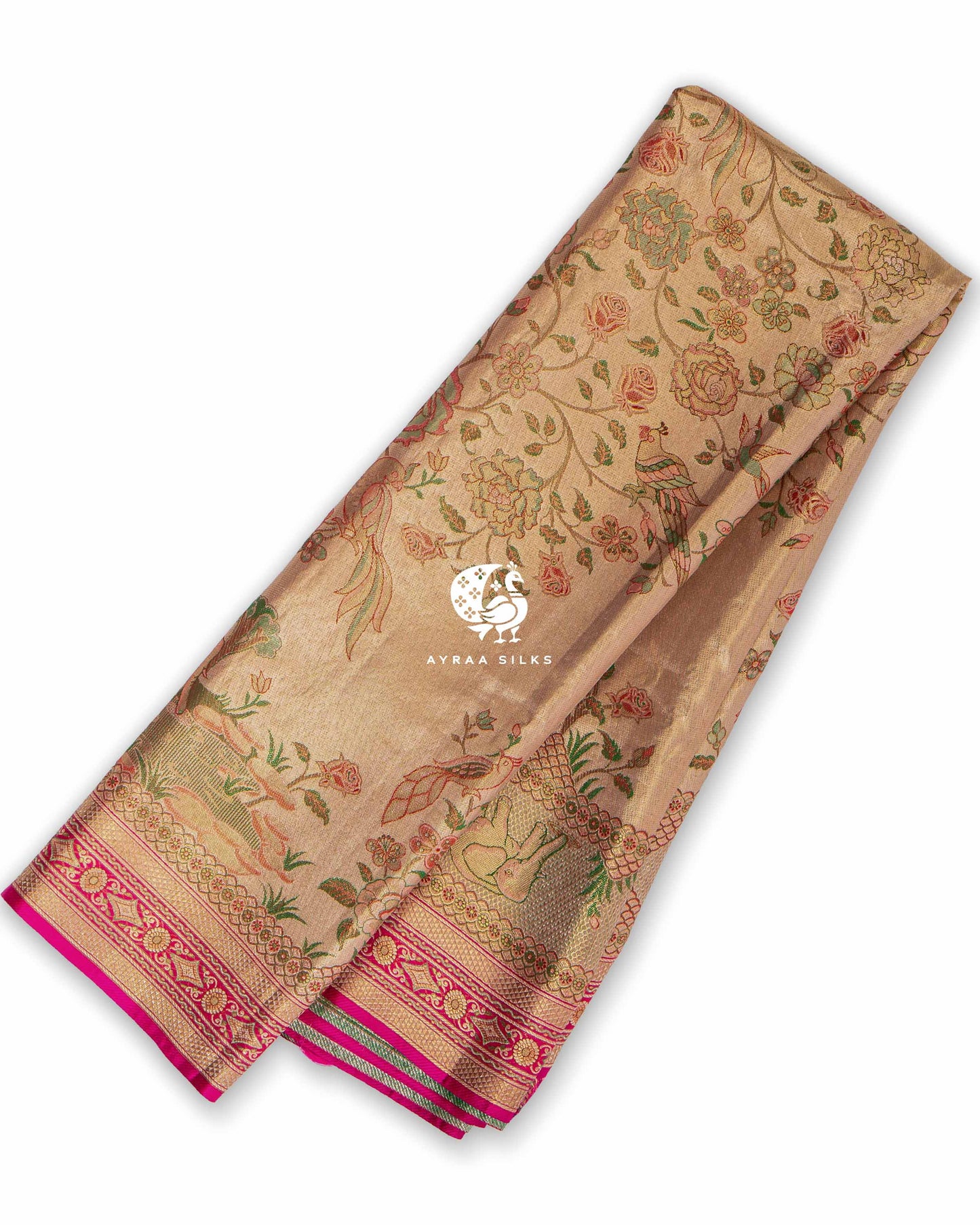 Gold Pictorial Kanchipuram Saree