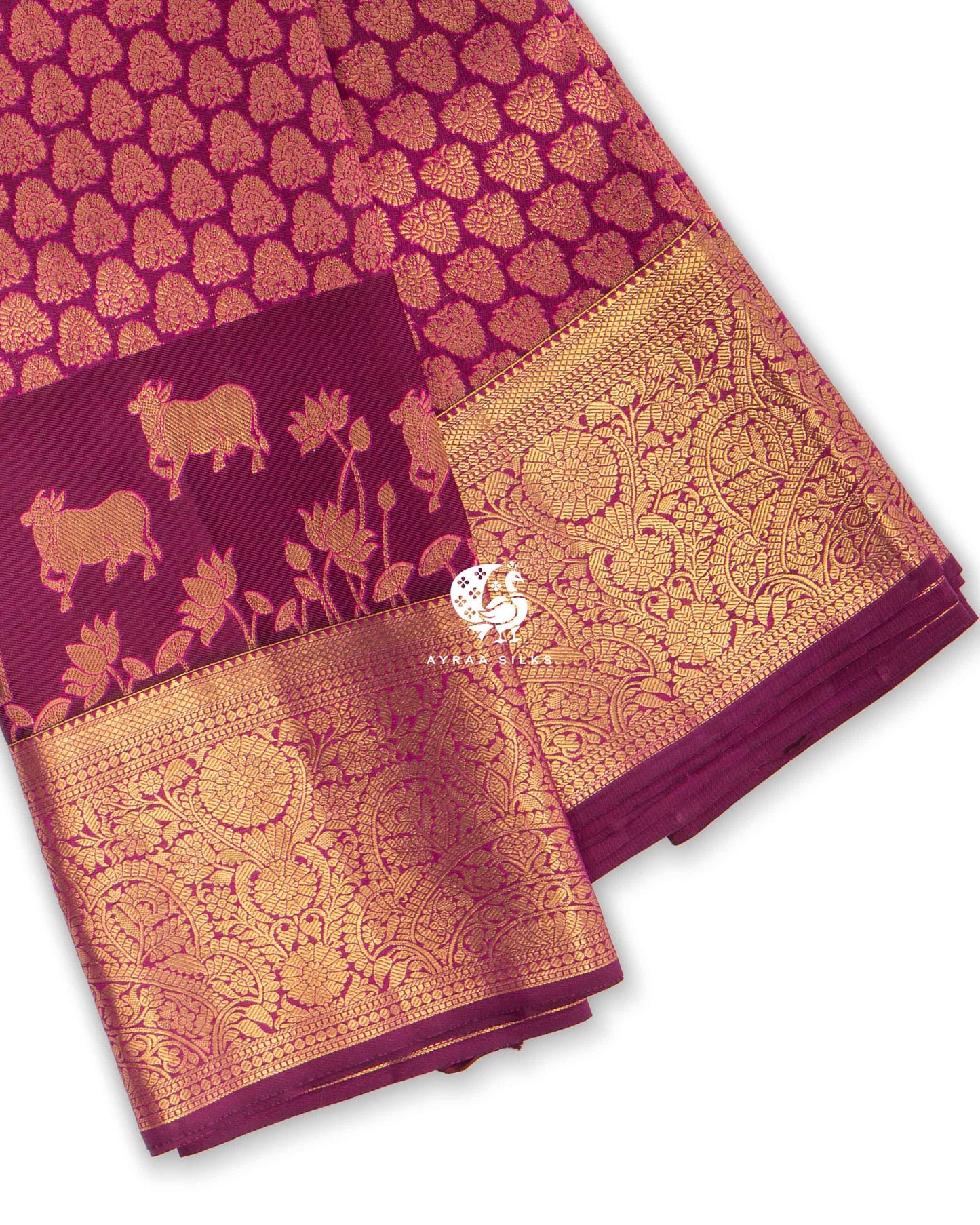 Rani Rudraksha Kanchipuram Saree